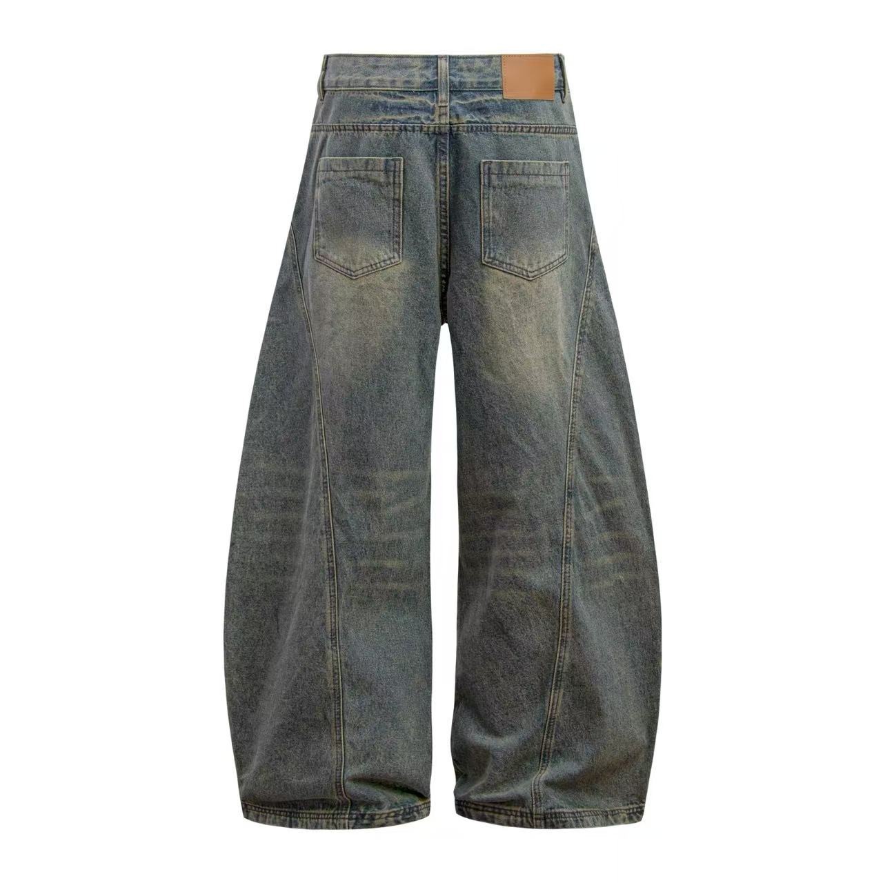 Washed Wide-Leg Baggy Jeans