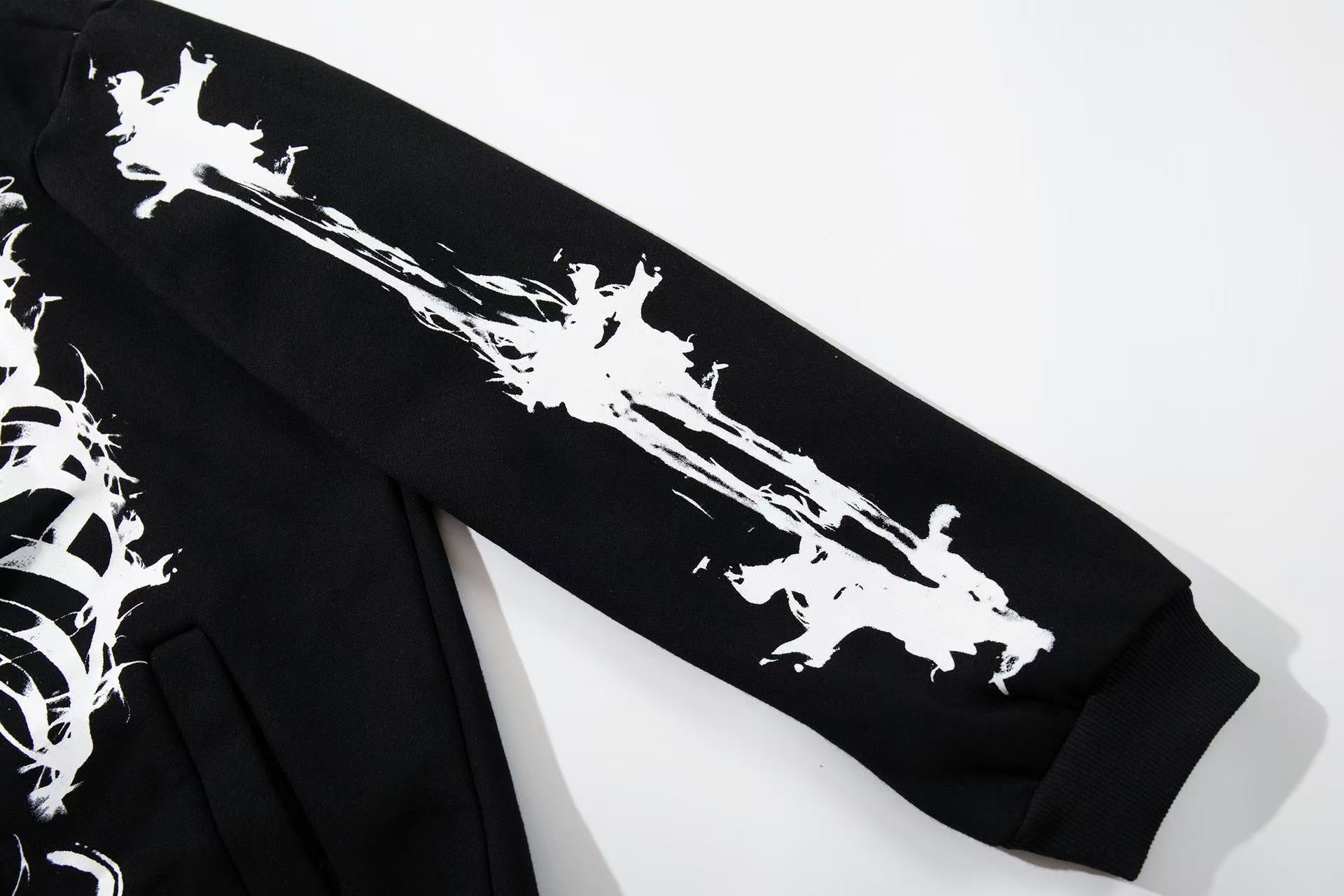 Dark Skull Skeleton Print Hoodie