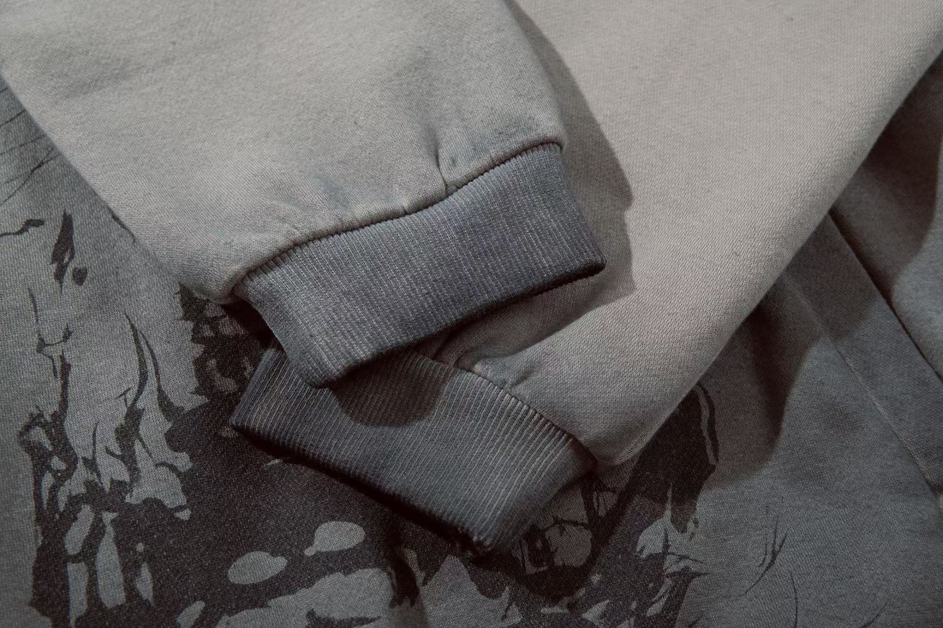 Dark Skull Skeleton Print Hoodie