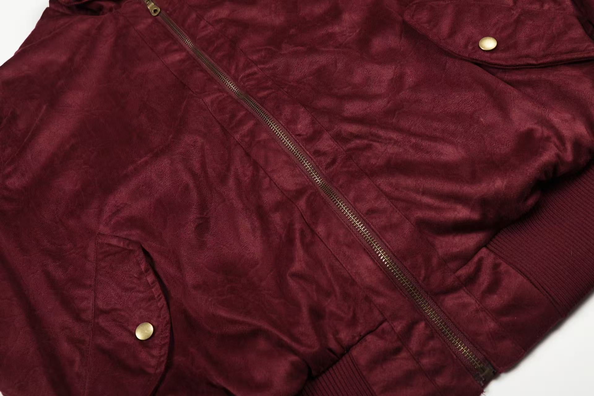 Suede-Lined Thick Bomber Jacket