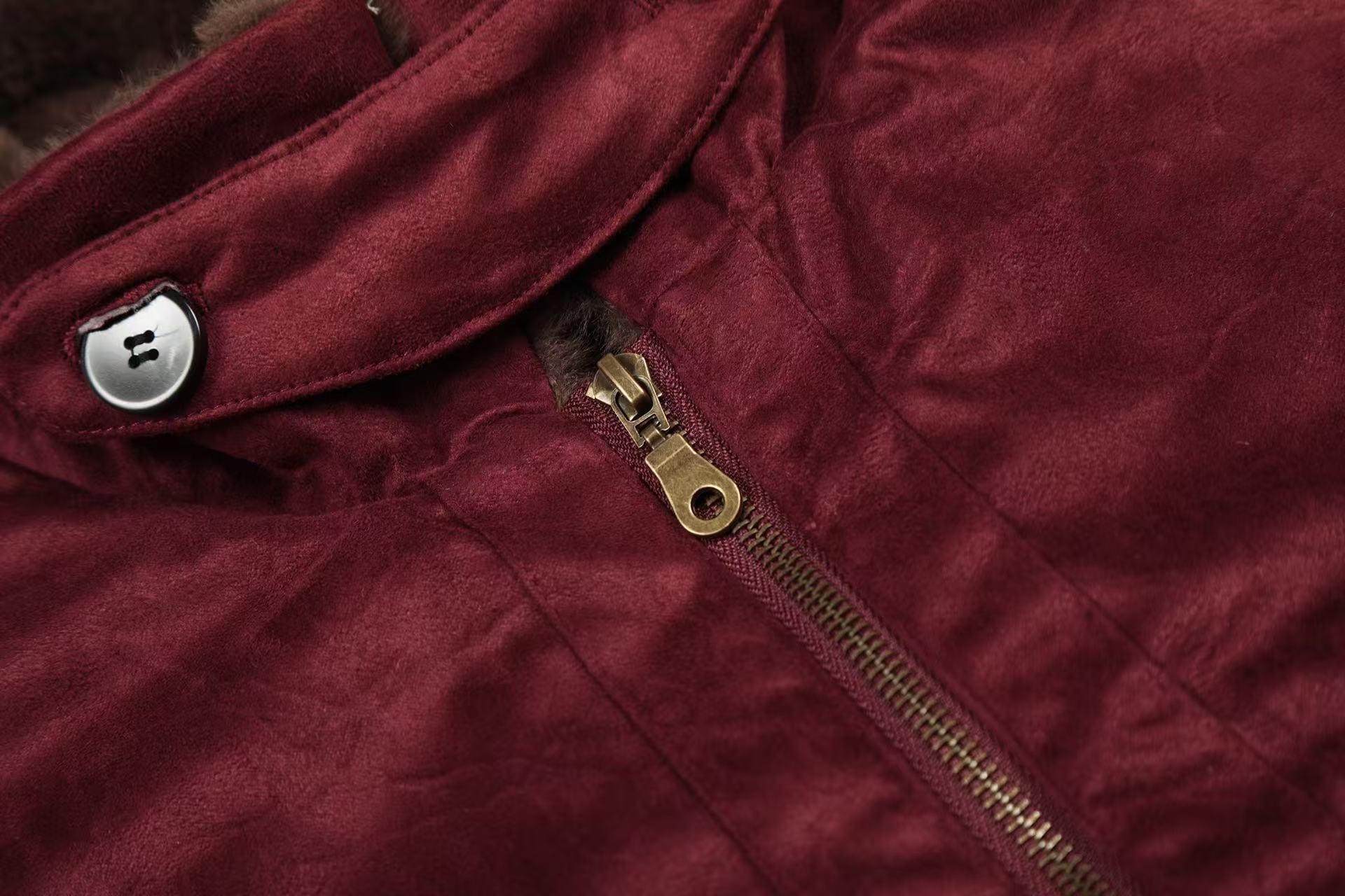 Suede-Lined Thick Bomber Jacket