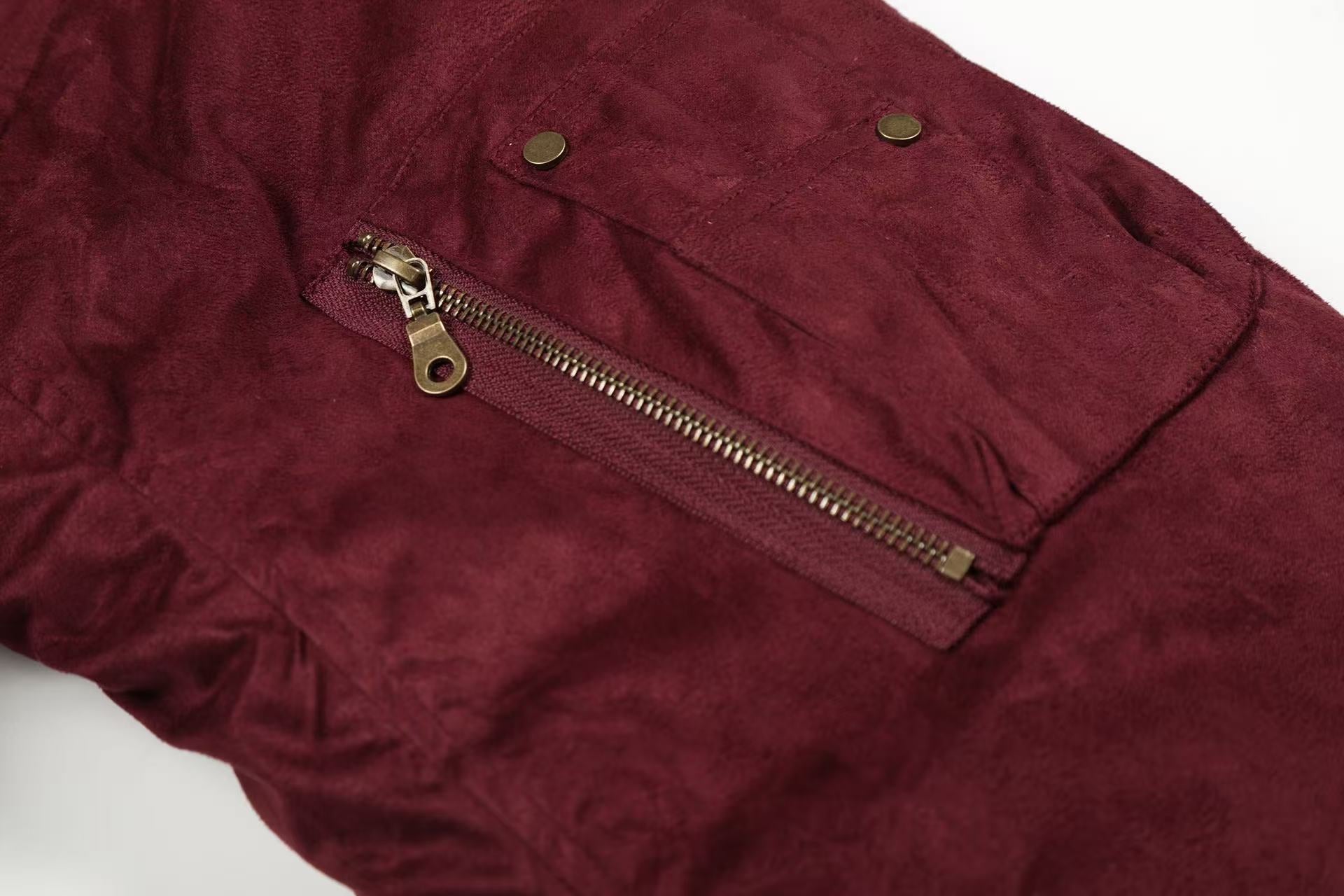 Suede-Lined Thick Bomber Jacket