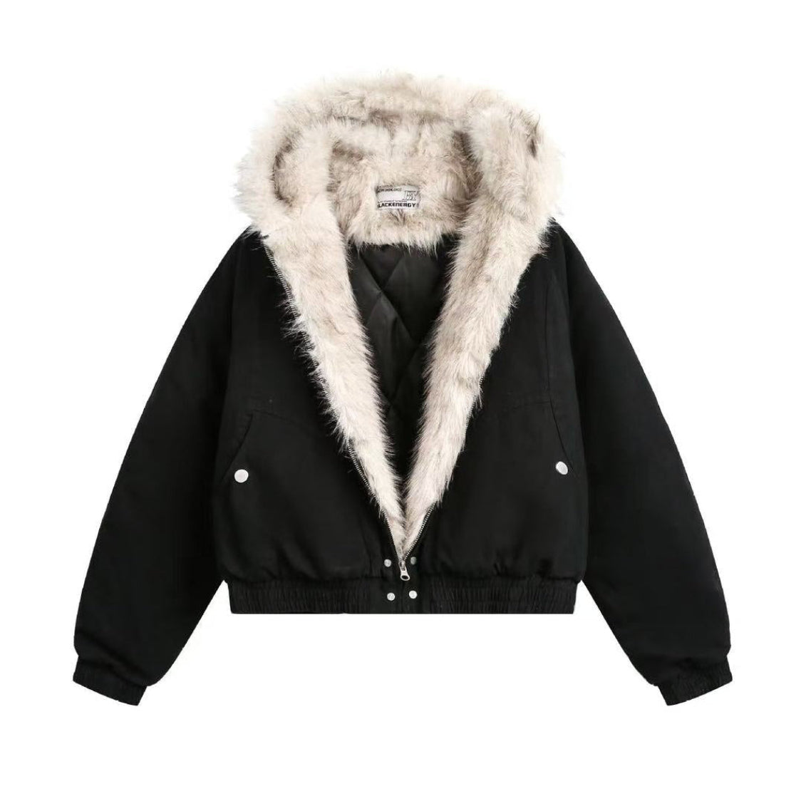 Clean-Fit Faux-Fur Hooded Jacket