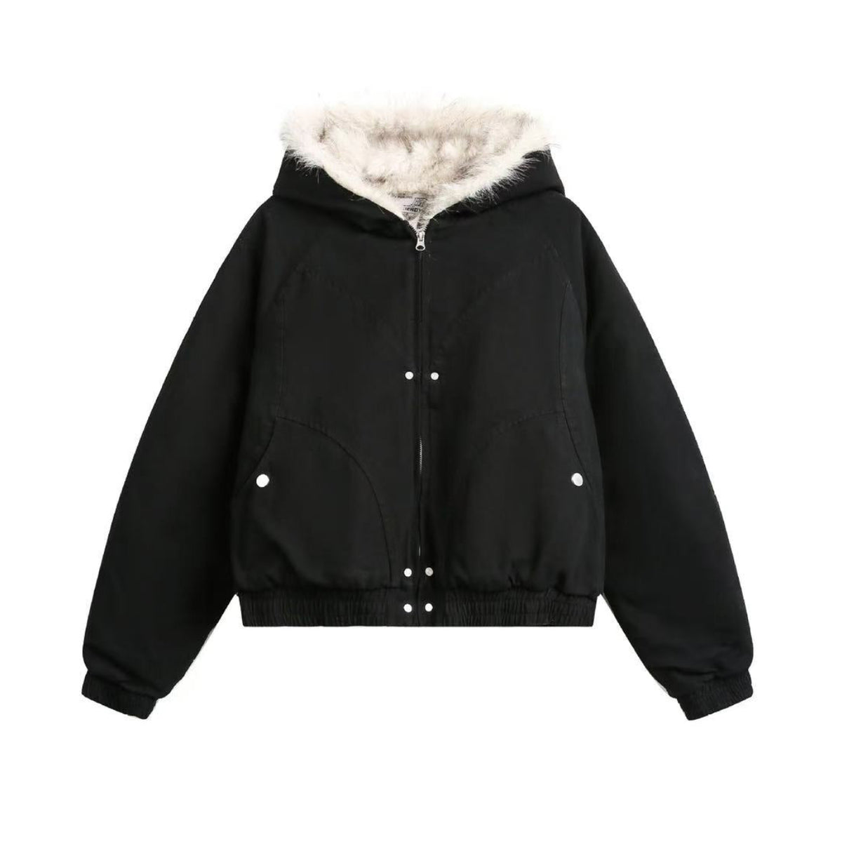 Clean-Fit Faux-Fur Hooded Jacket