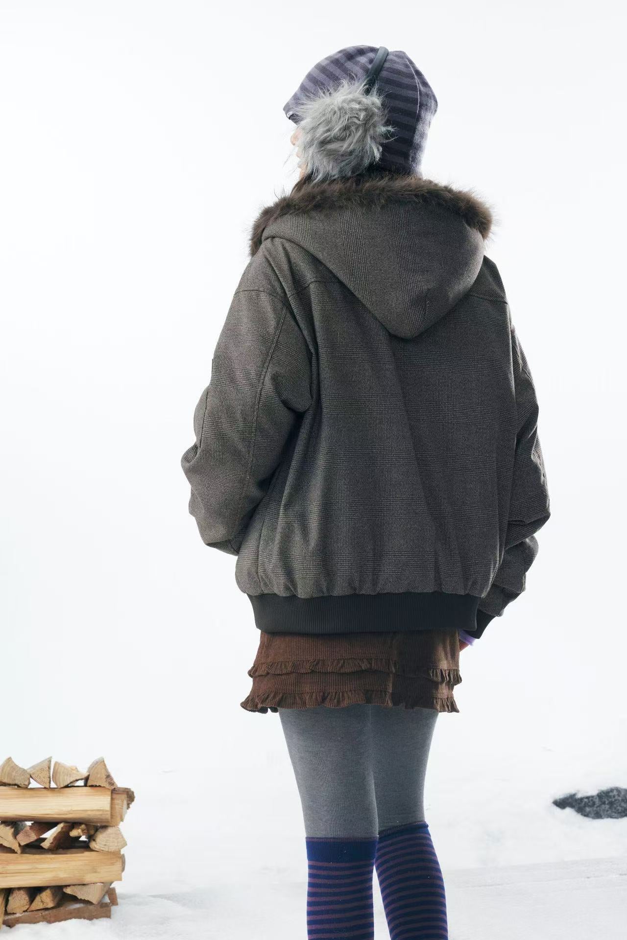 Faux Fur Old-Money Style Hooded Jacket