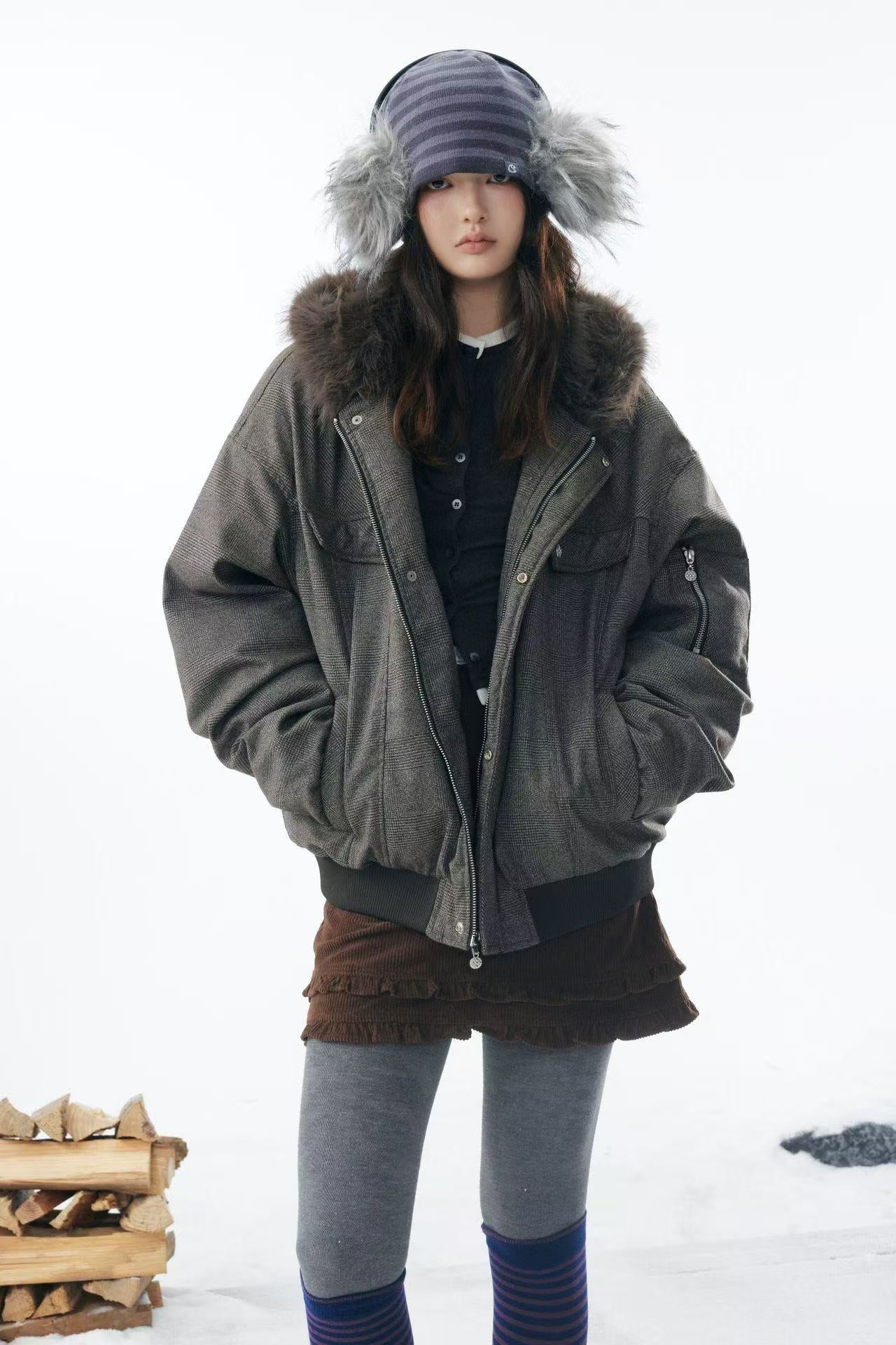 Faux Fur Old-Money Style Hooded Jacket