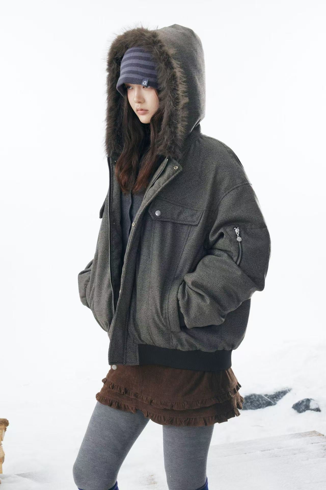 Faux Fur Old-Money Style Hooded Jacket