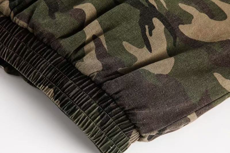 Vintage Camo Fur Collar Hooded Jacket