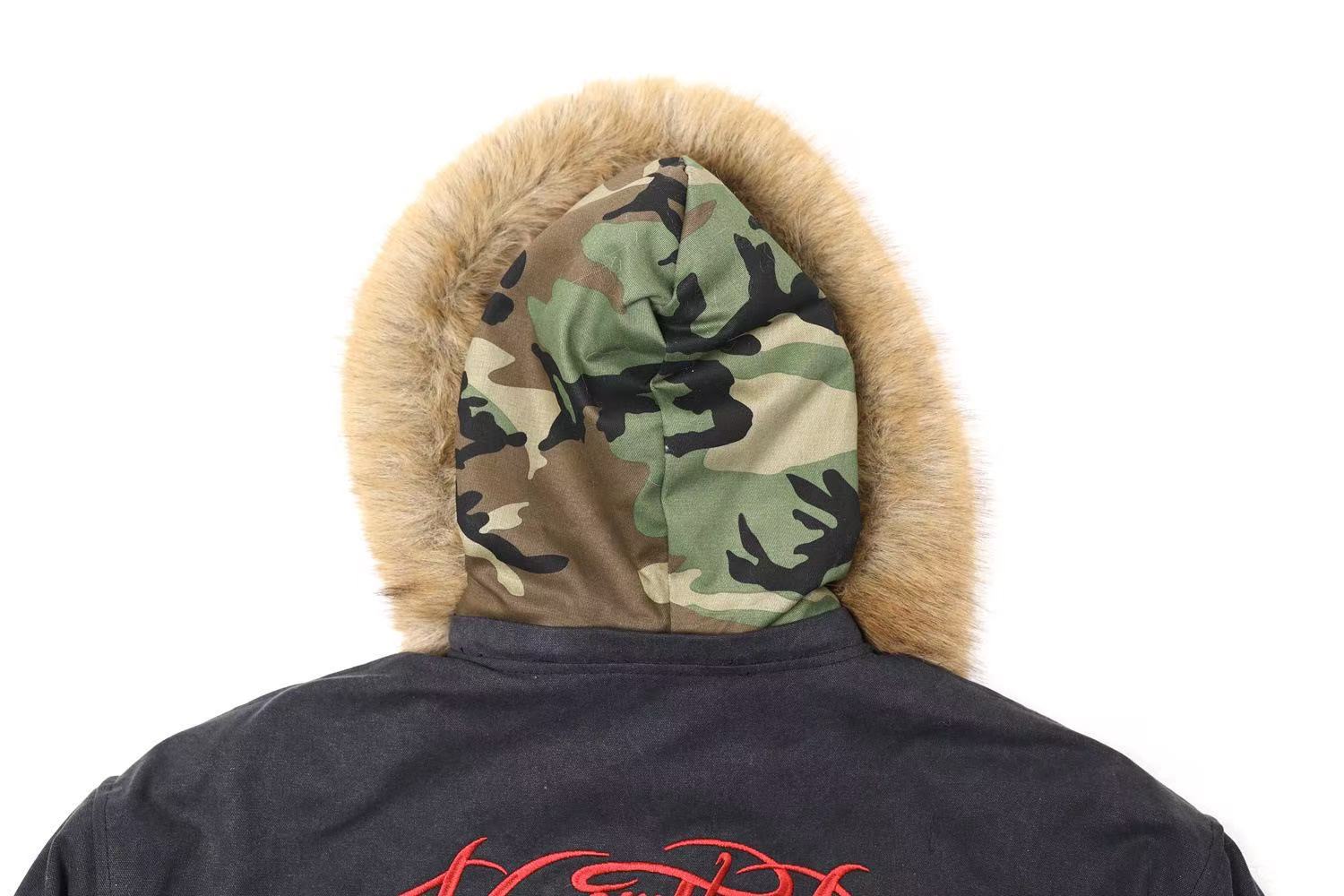 Vintage Fur Collar Hooded Jacket