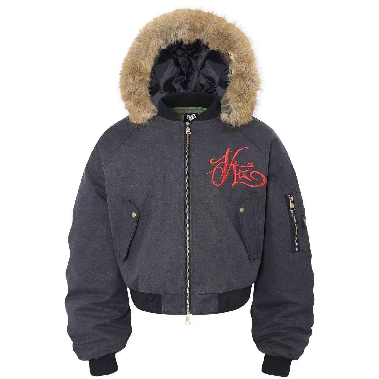 Vintage Fur Collar Hooded Jacket