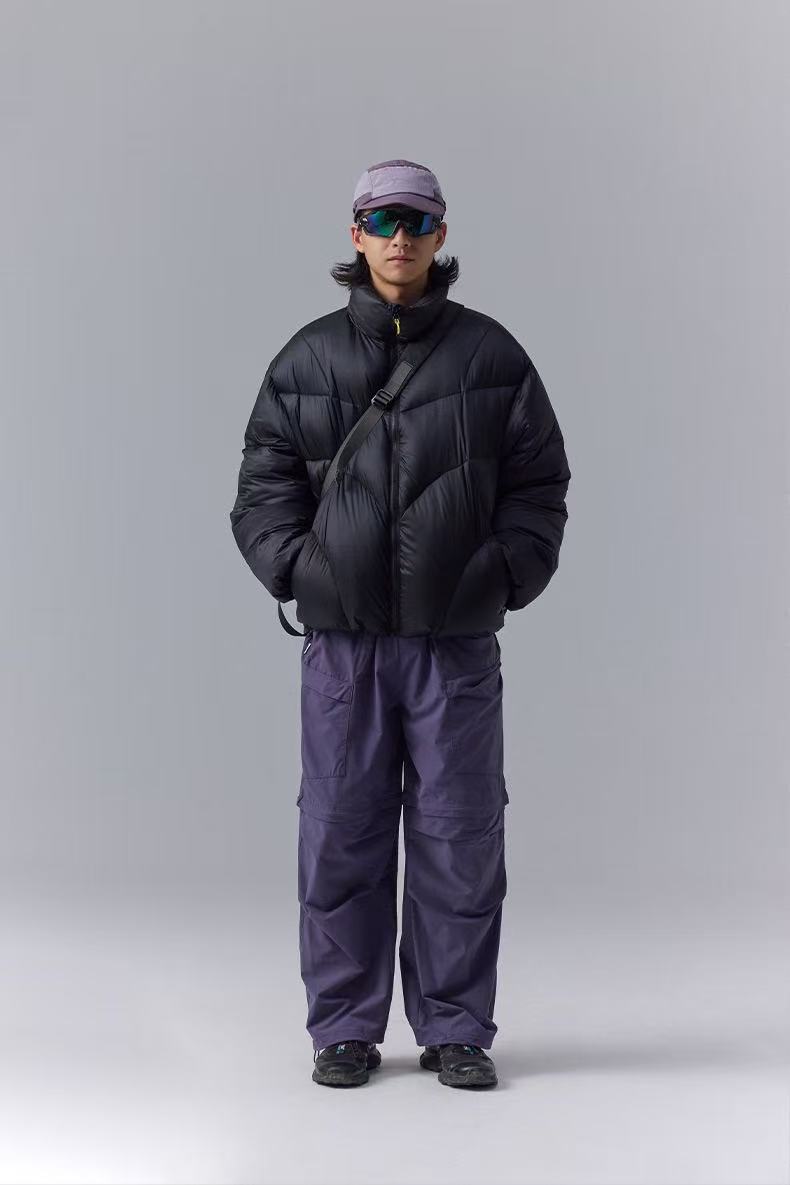 Metallic Water-Resistant Puffer Jacket in 90% White Duck Down