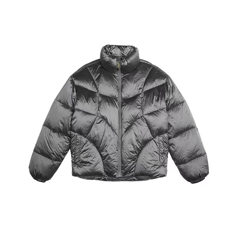 Metallic Water-Resistant Puffer Jacket in 90% White Duck Down