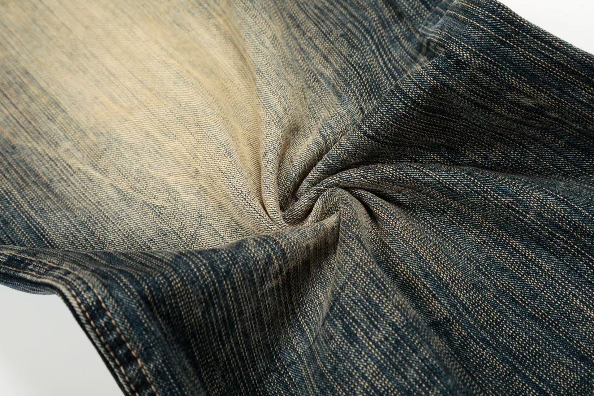 Vintage Washed Textured Wide-Leg Jeans