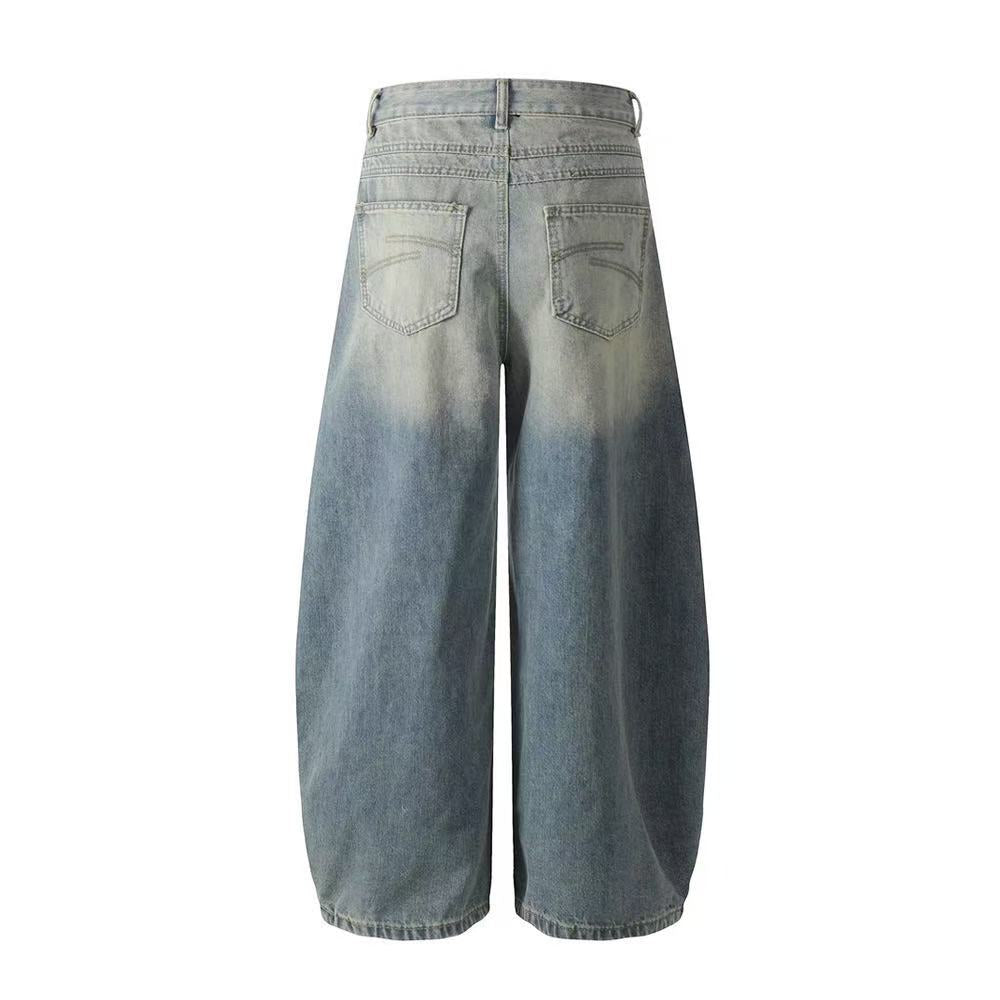 Washed Wide-Leg Baggy Jeans