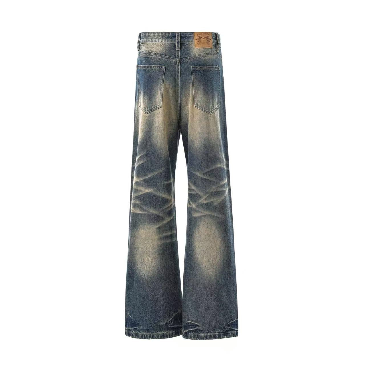 Washed Straight-Leg Jeans