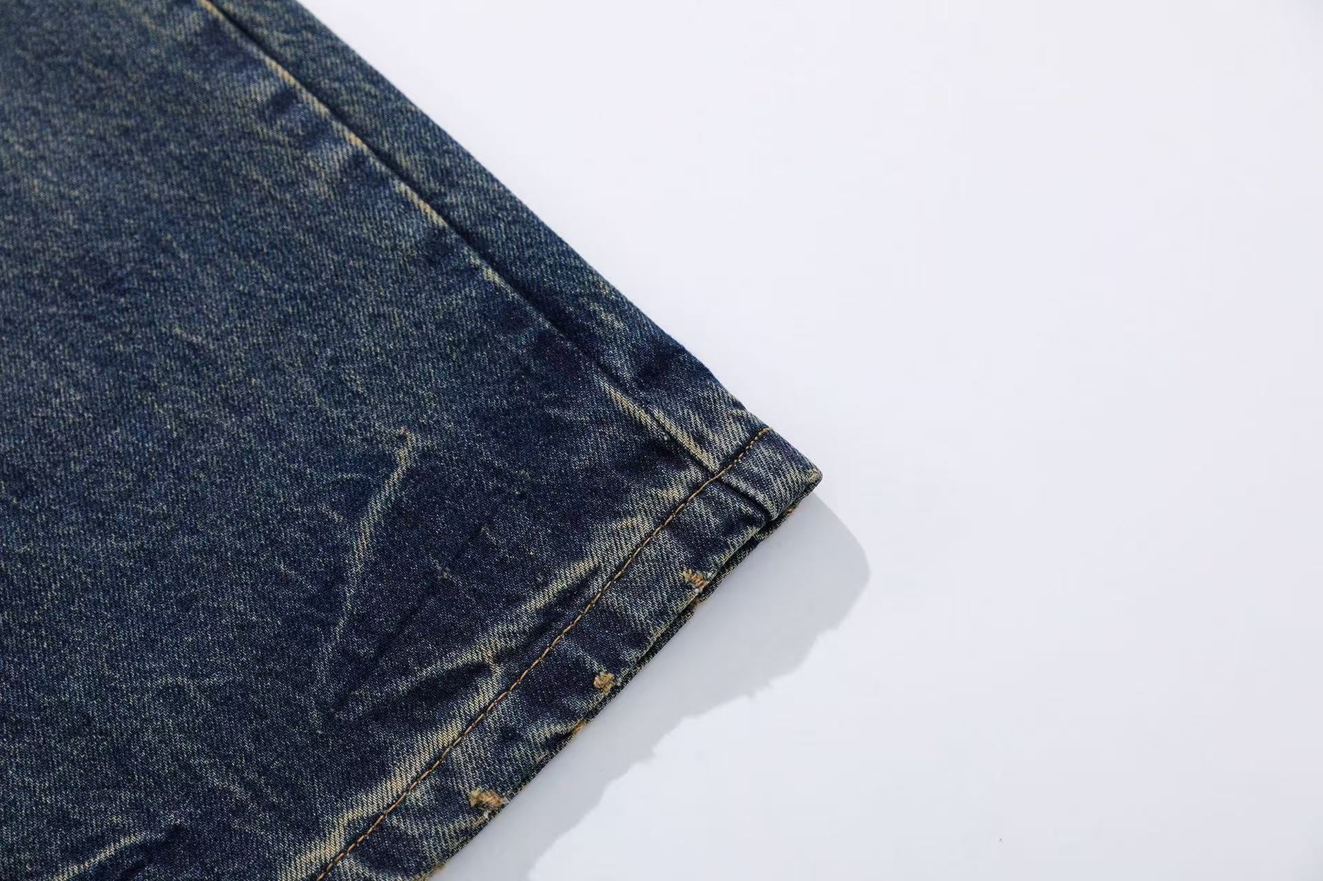 Washed Straight-Leg Jeans