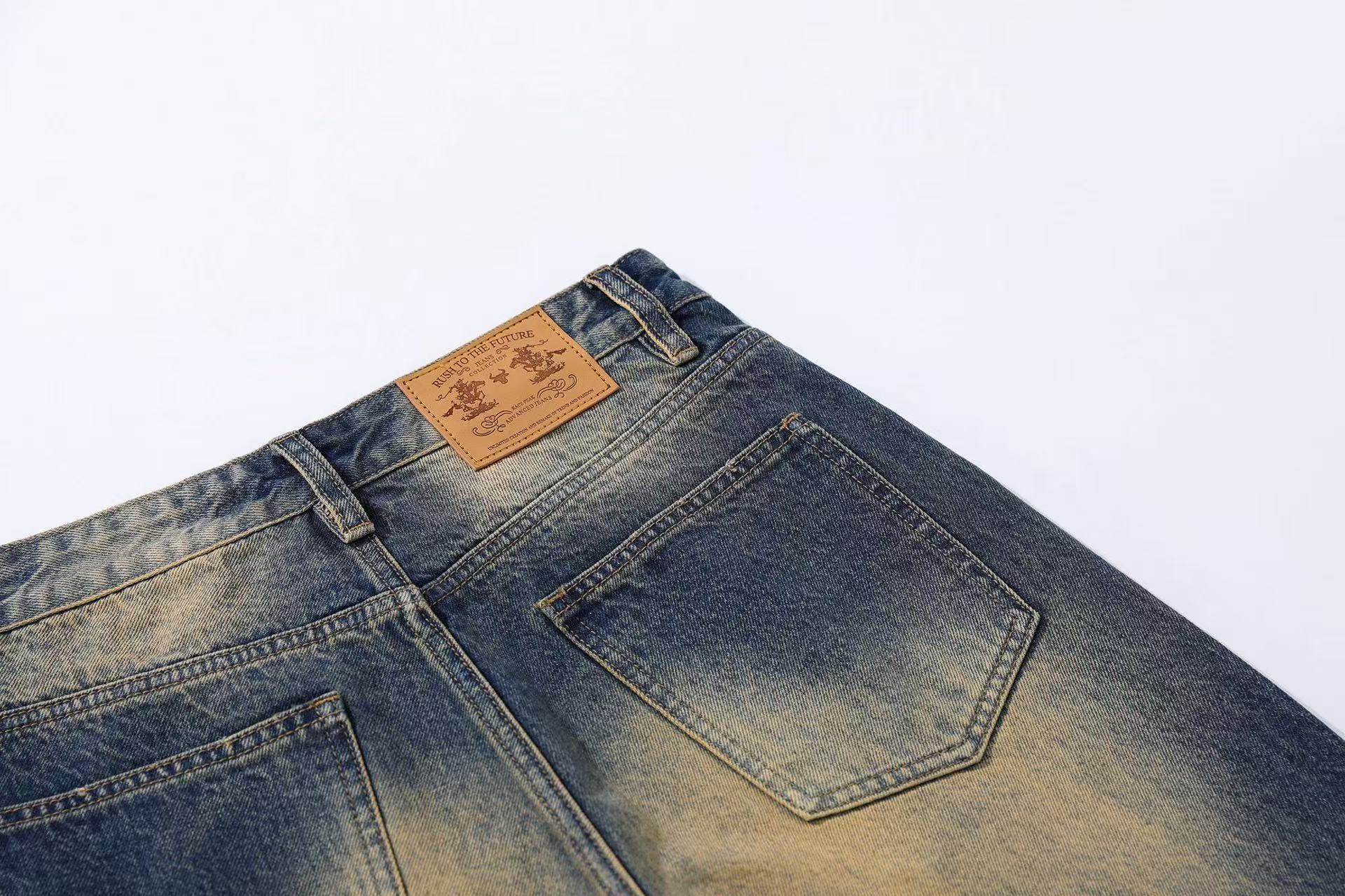 Washed Straight-Leg Jeans