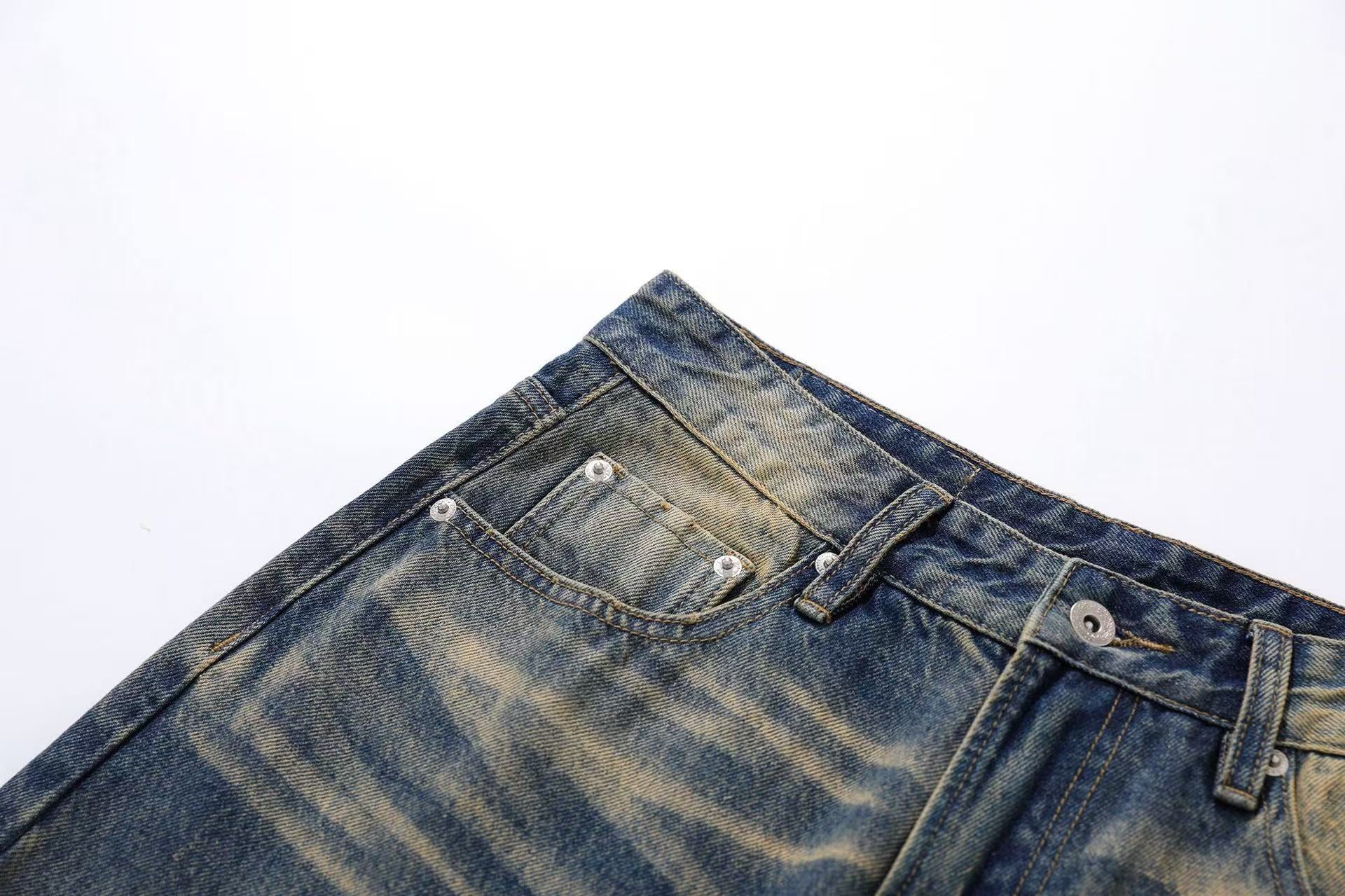 Washed Straight-Leg Jeans