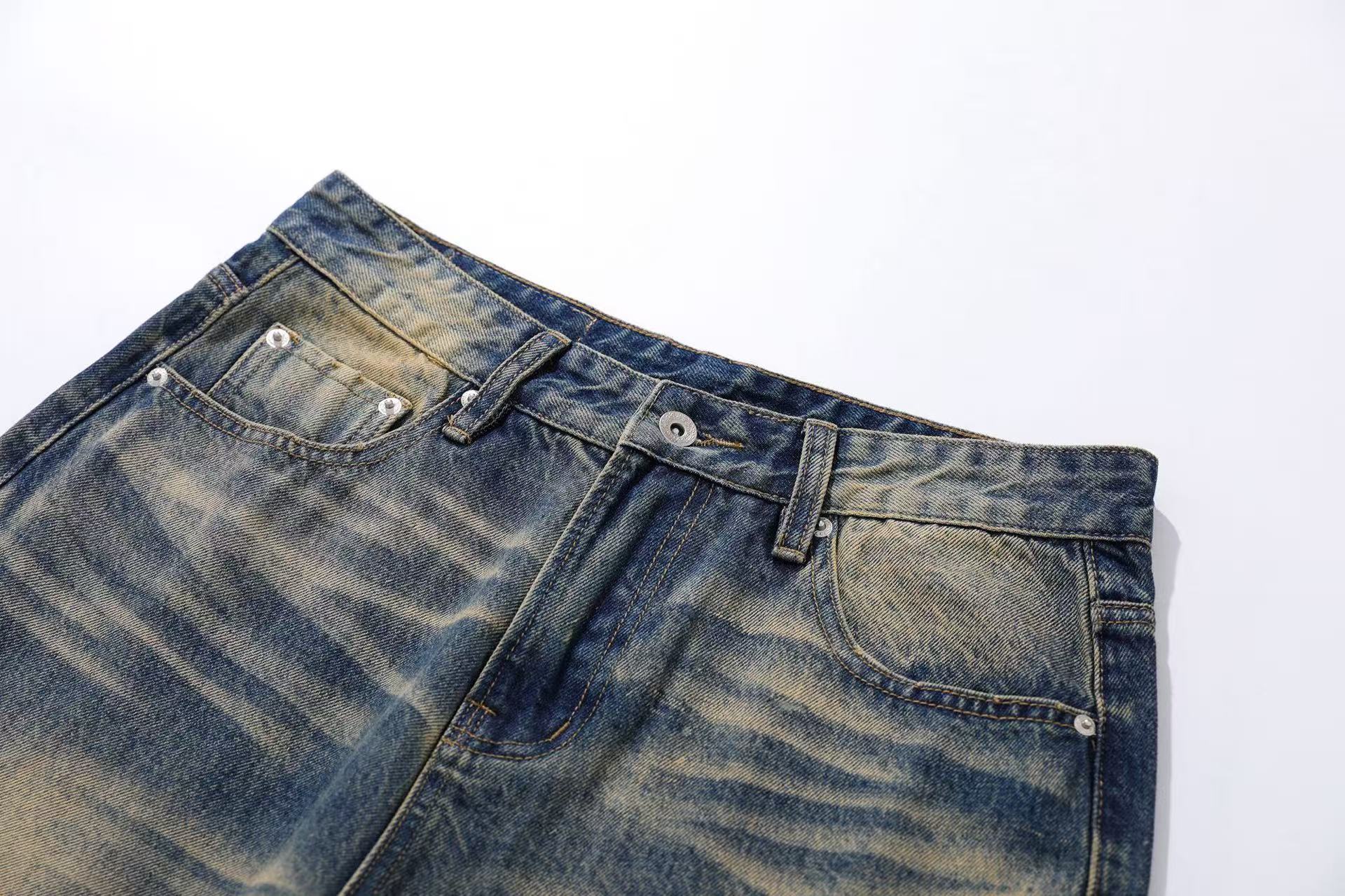 Washed Straight-Leg Jeans