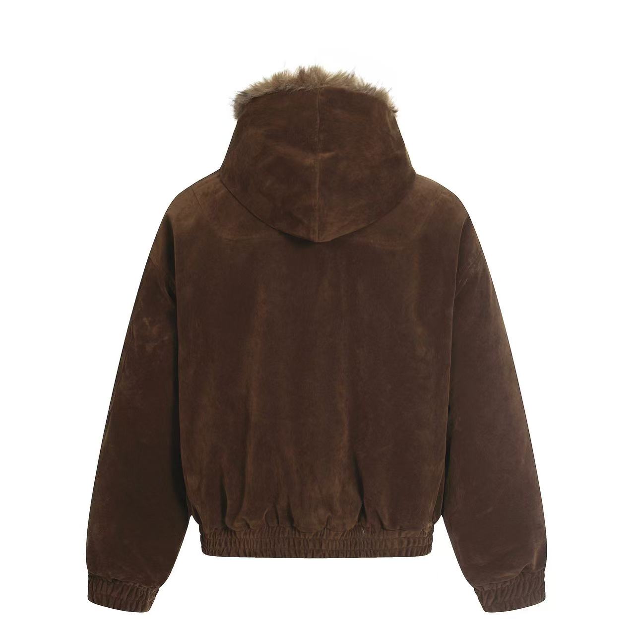 Vintage Faux-Fur Collar Hooded Jacket