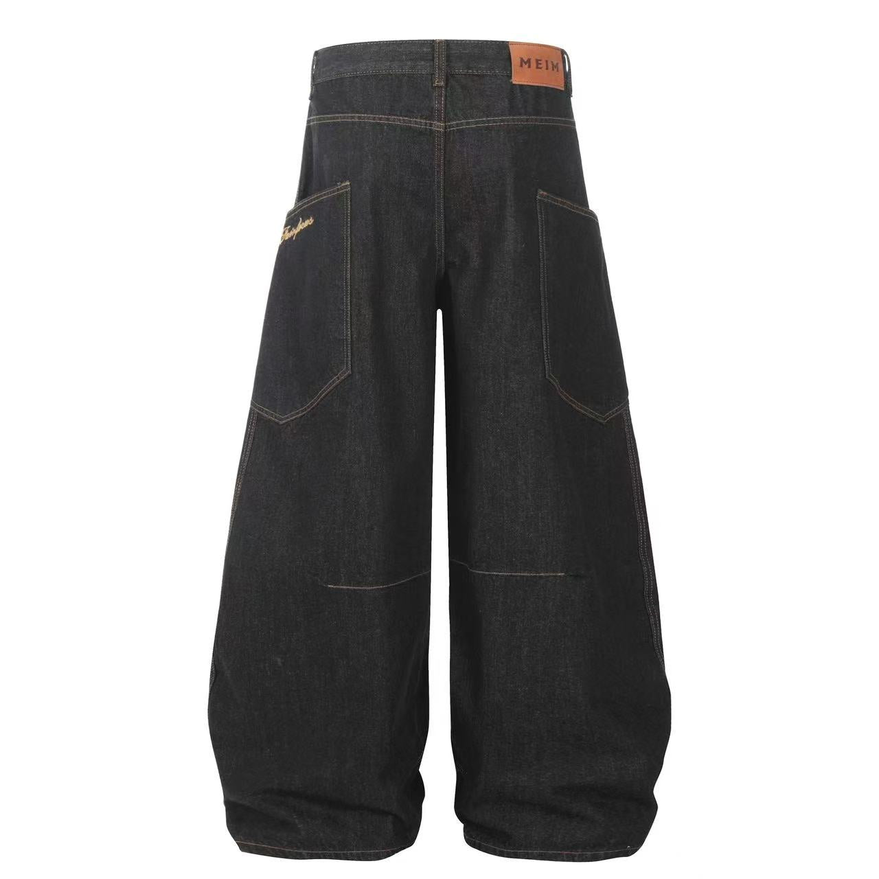 Line-Deconstructed Wide-Leg Baggy Jeans