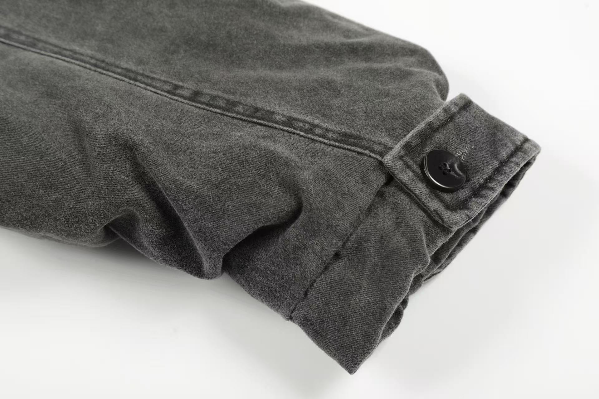 Vintage Washed Suede-Lined Thick Bomber Jacket