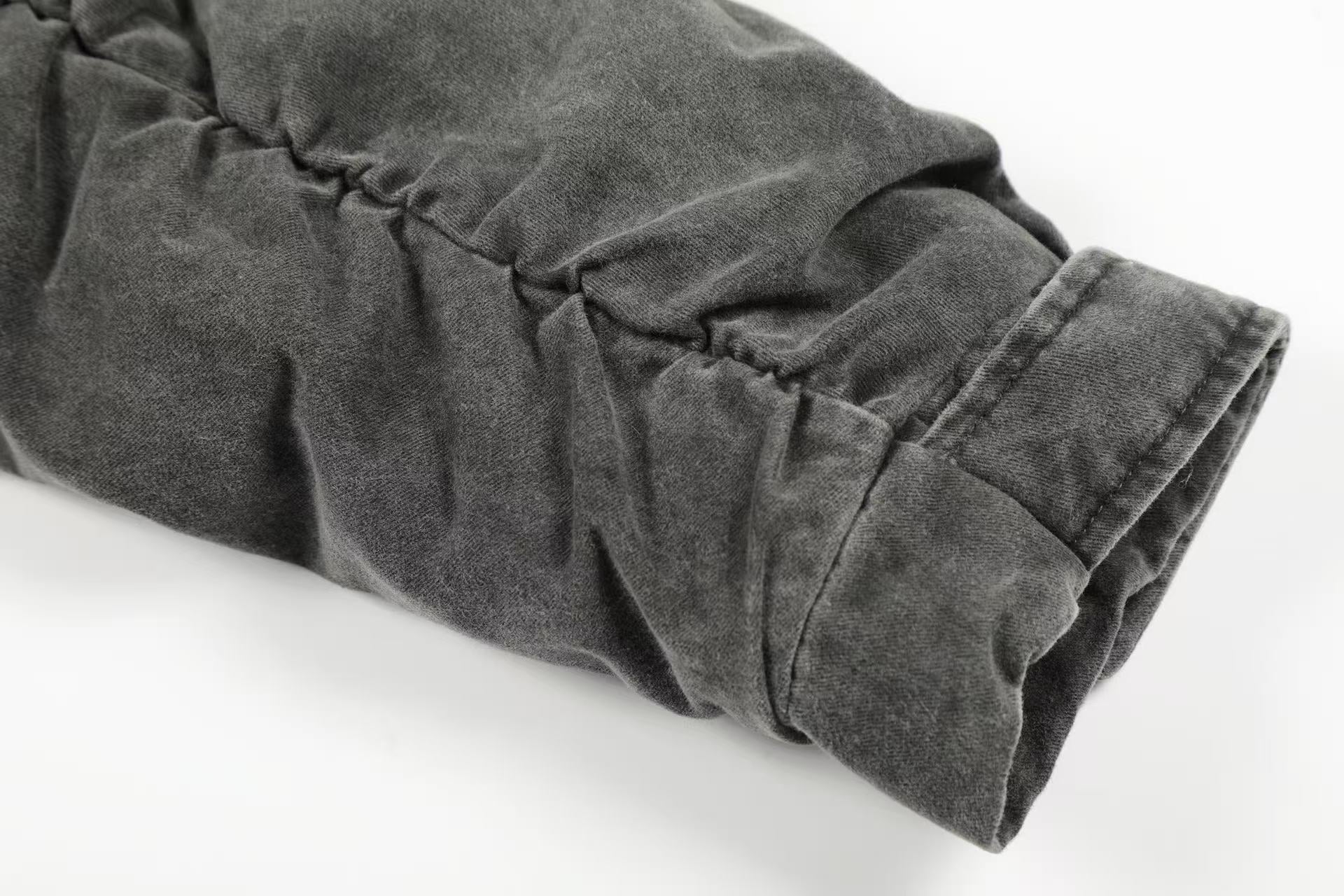 Vintage Washed Suede-Lined Thick Bomber Jacket