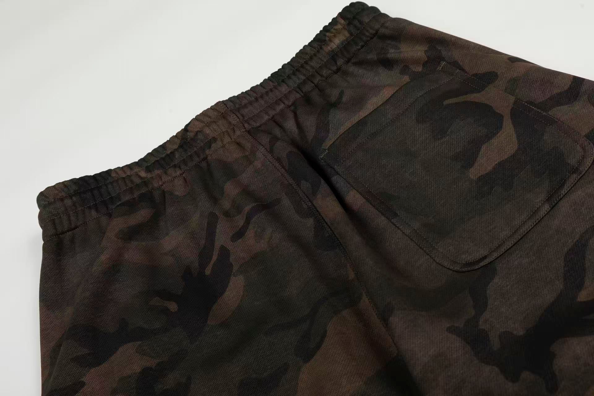 Camo Fleece-Lined Wide-Leg Sweatpants