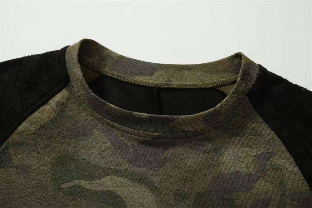 Camo Retro Distressed Long Sleeve