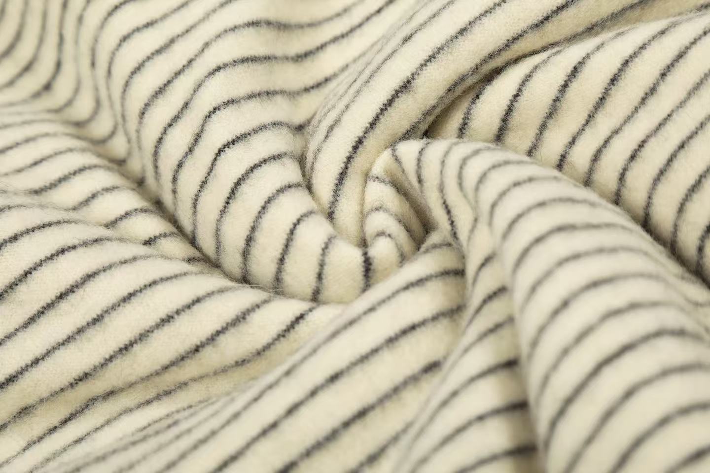 Striped Faux-Fur Collar Hooded Jacket