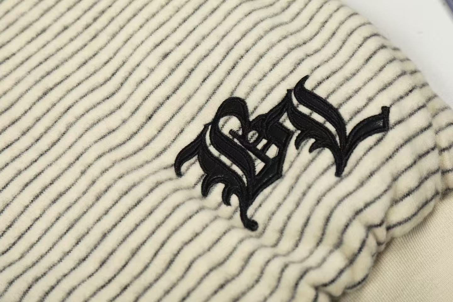 Striped Faux-Fur Collar Hooded Jacket