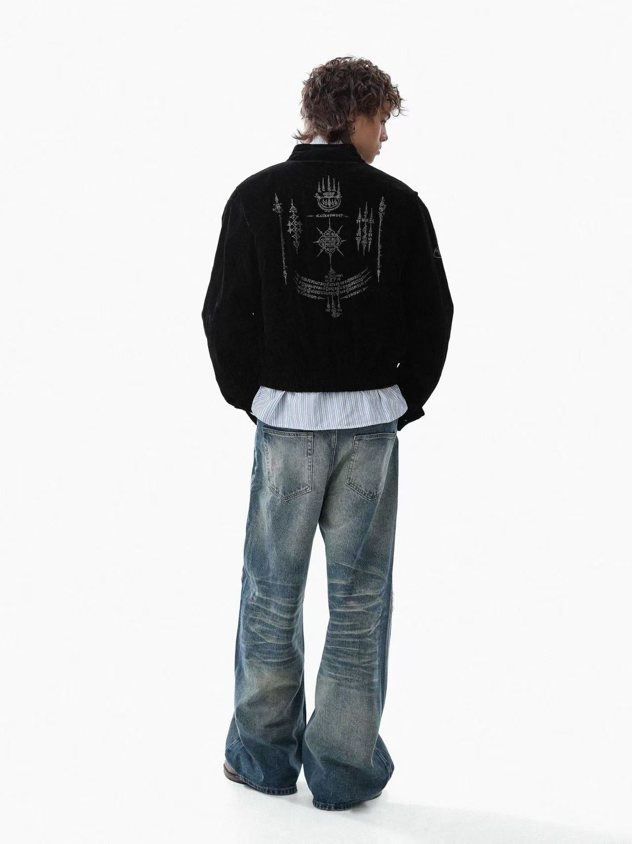 Vintage Stand-Collar Bomber Jacket