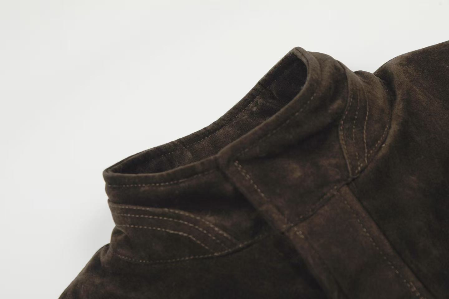 Vintage Stand-Collar Bomber Jacket