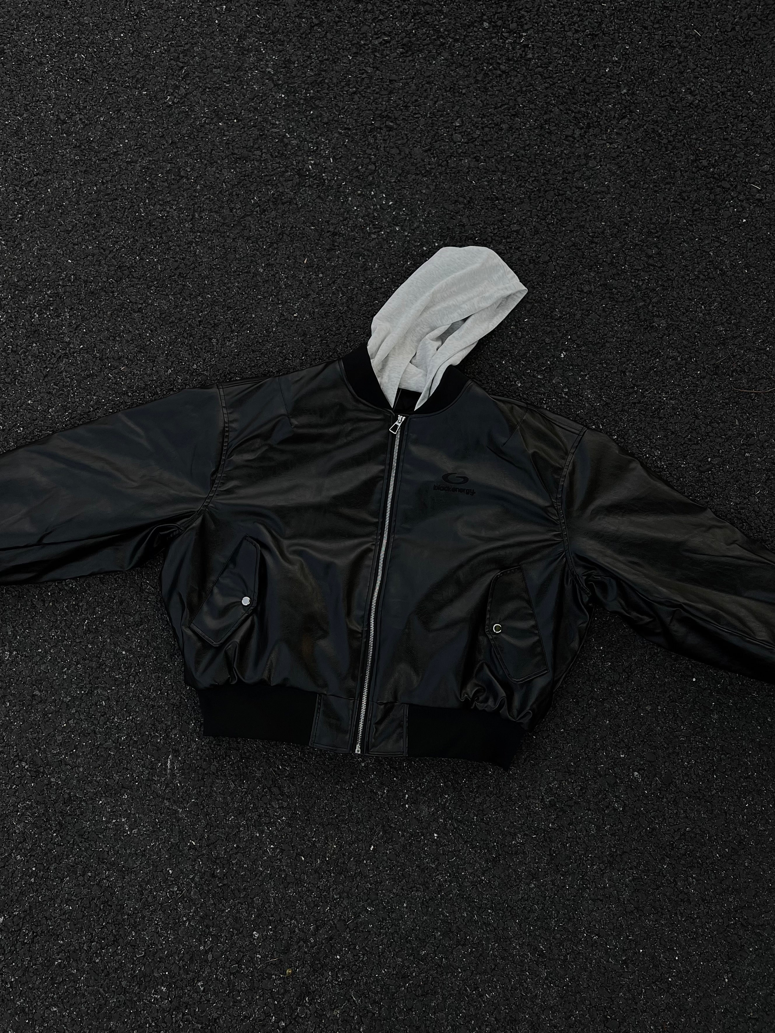 Vintage PU Leather Bomber Jacket