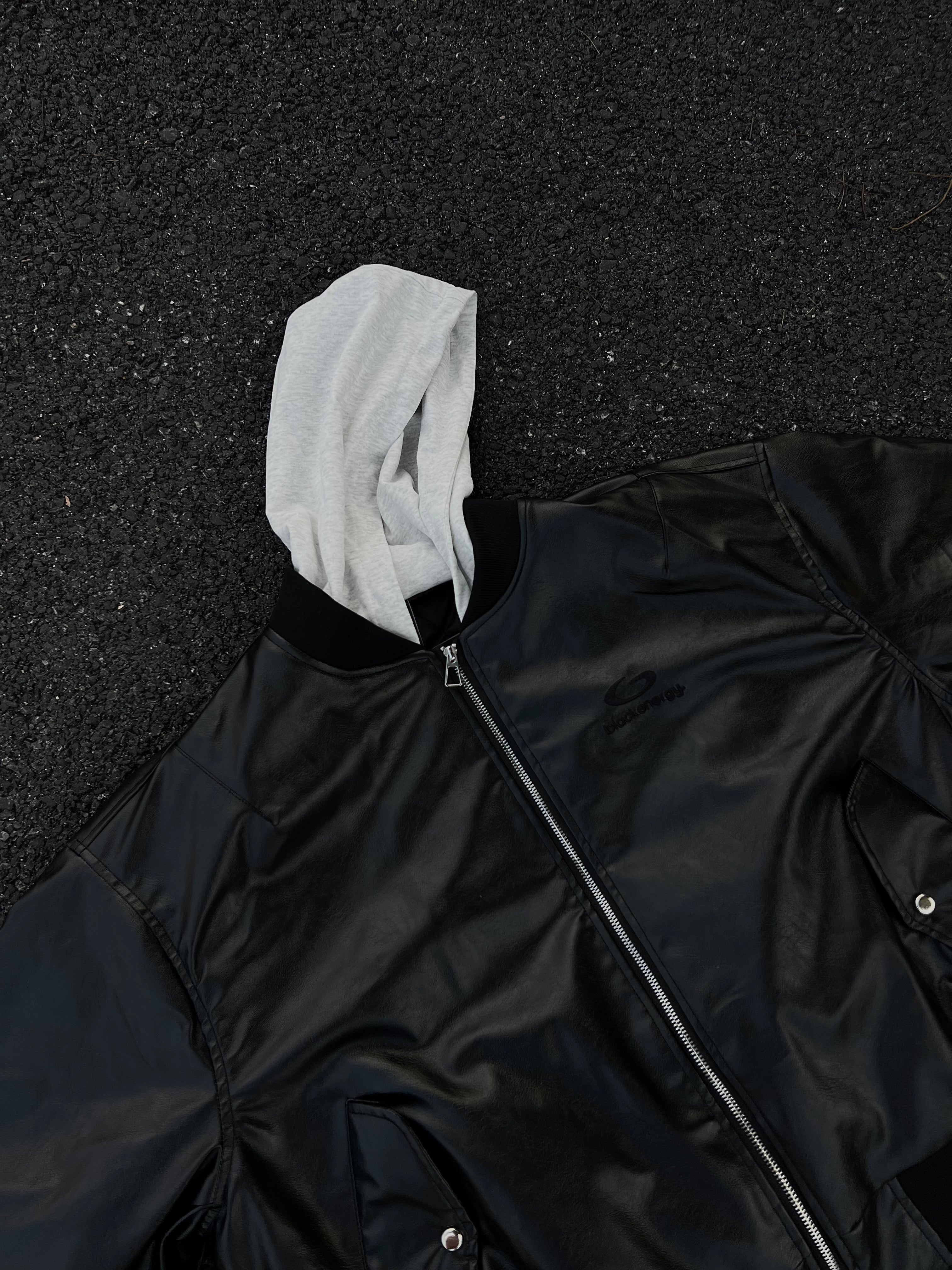 Vintage PU Leather Bomber Jacket