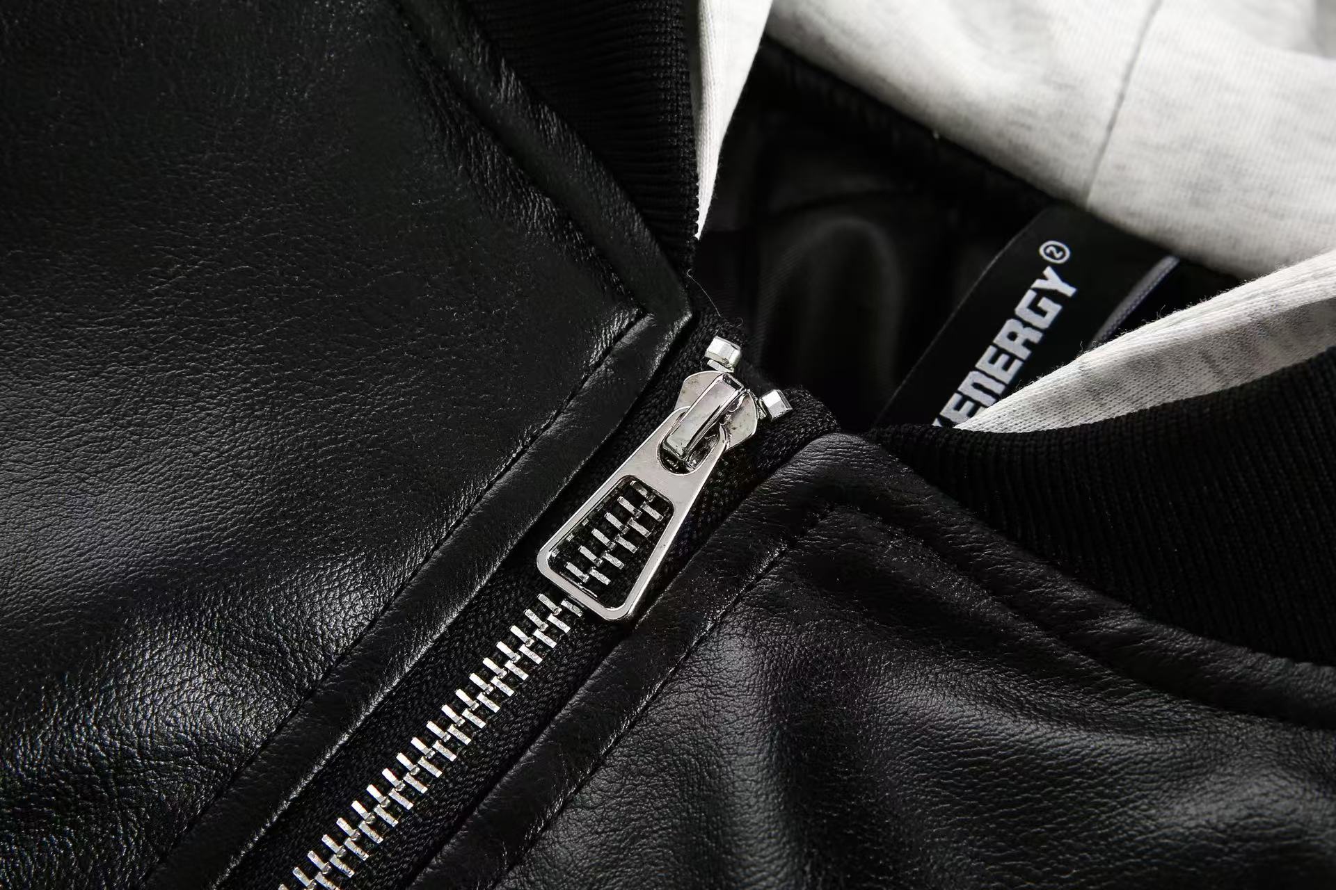 Vintage PU Leather Bomber Jacket