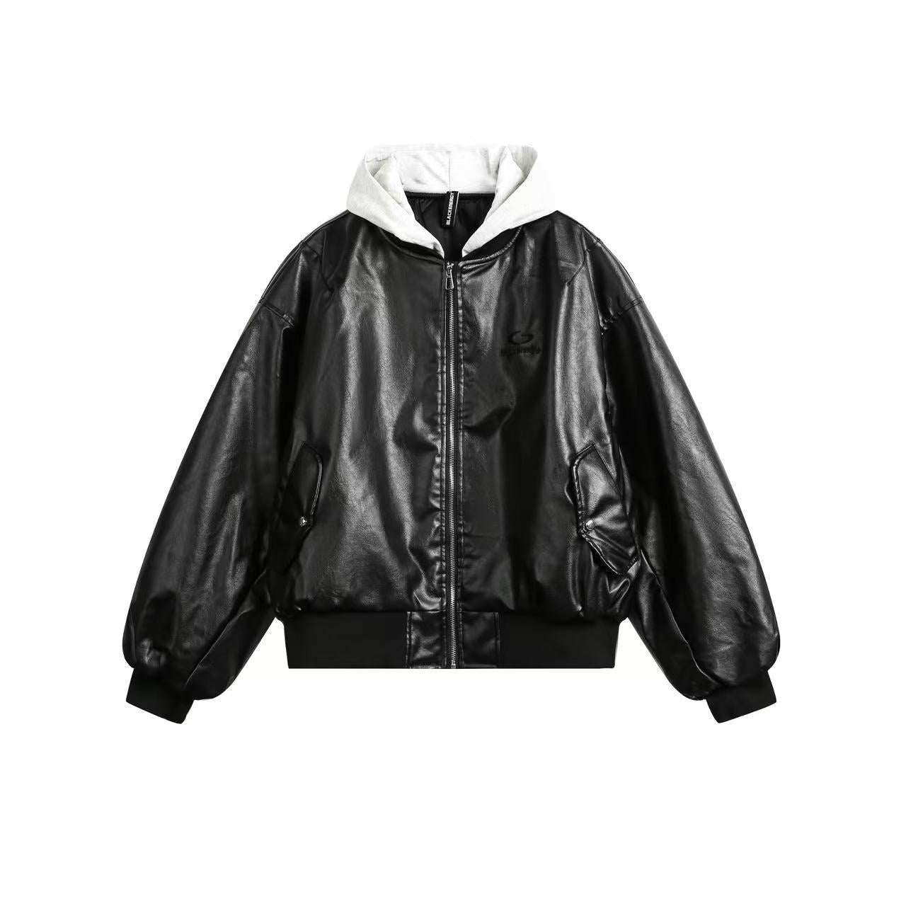 Vintage PU Leather Bomber Jacket