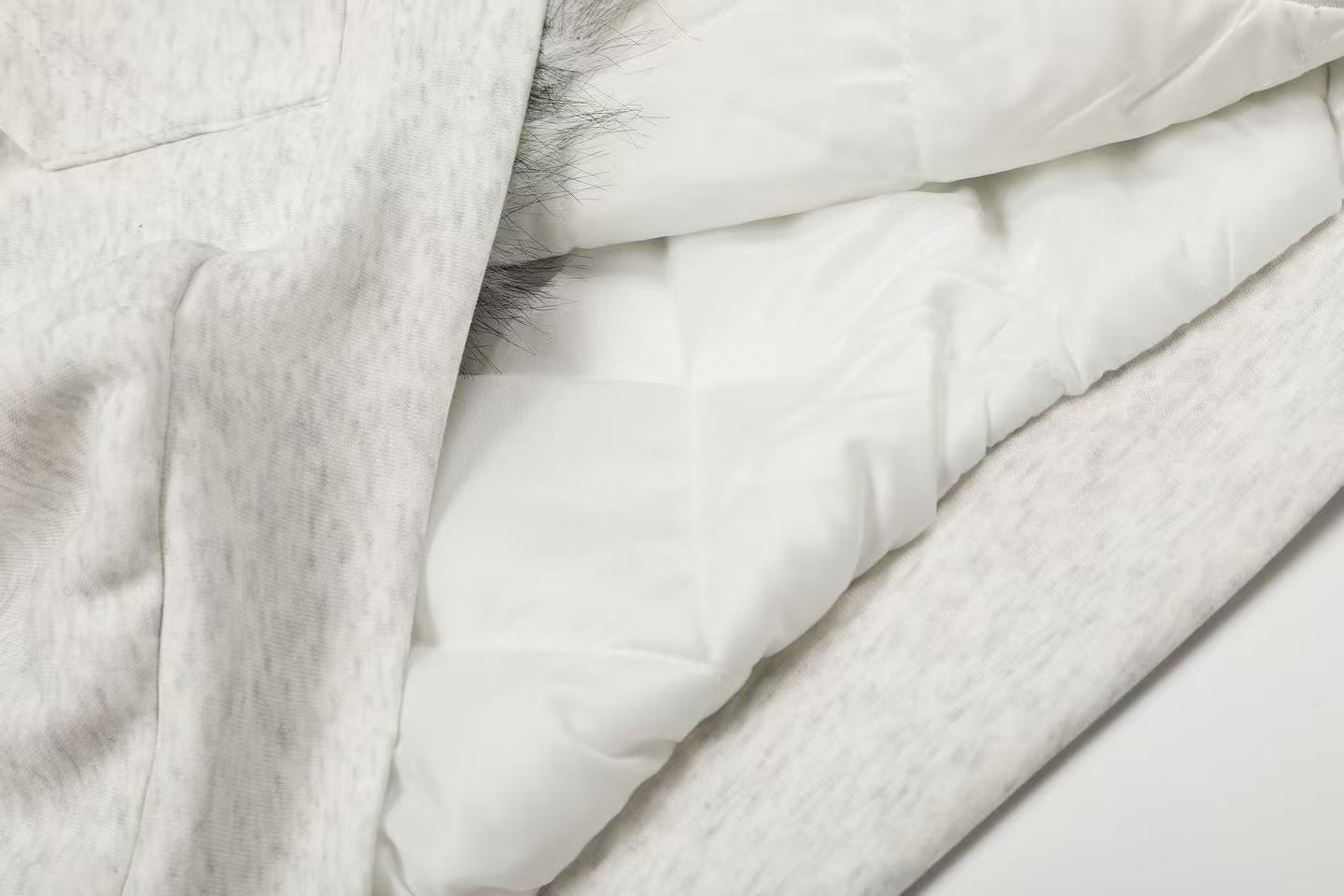 Letter-Print Plush Hooded Jacket