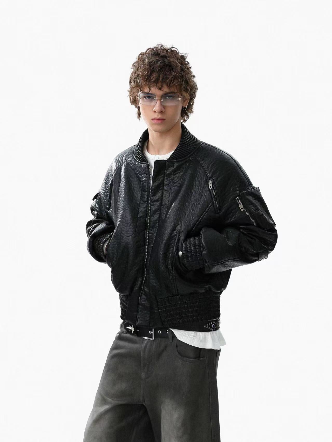 Street-Style PU Leather Jacket