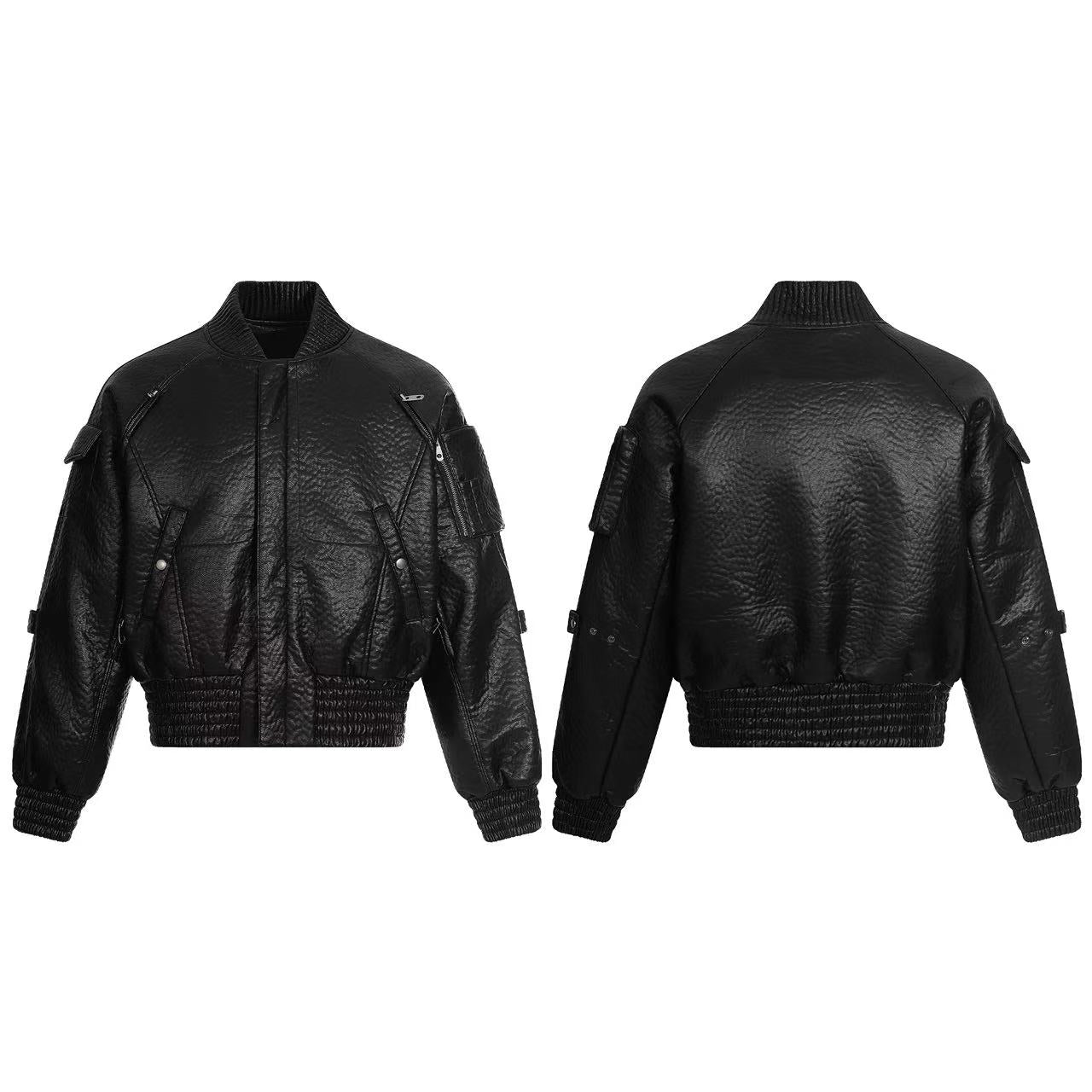 Street-Style PU Leather Jacket
