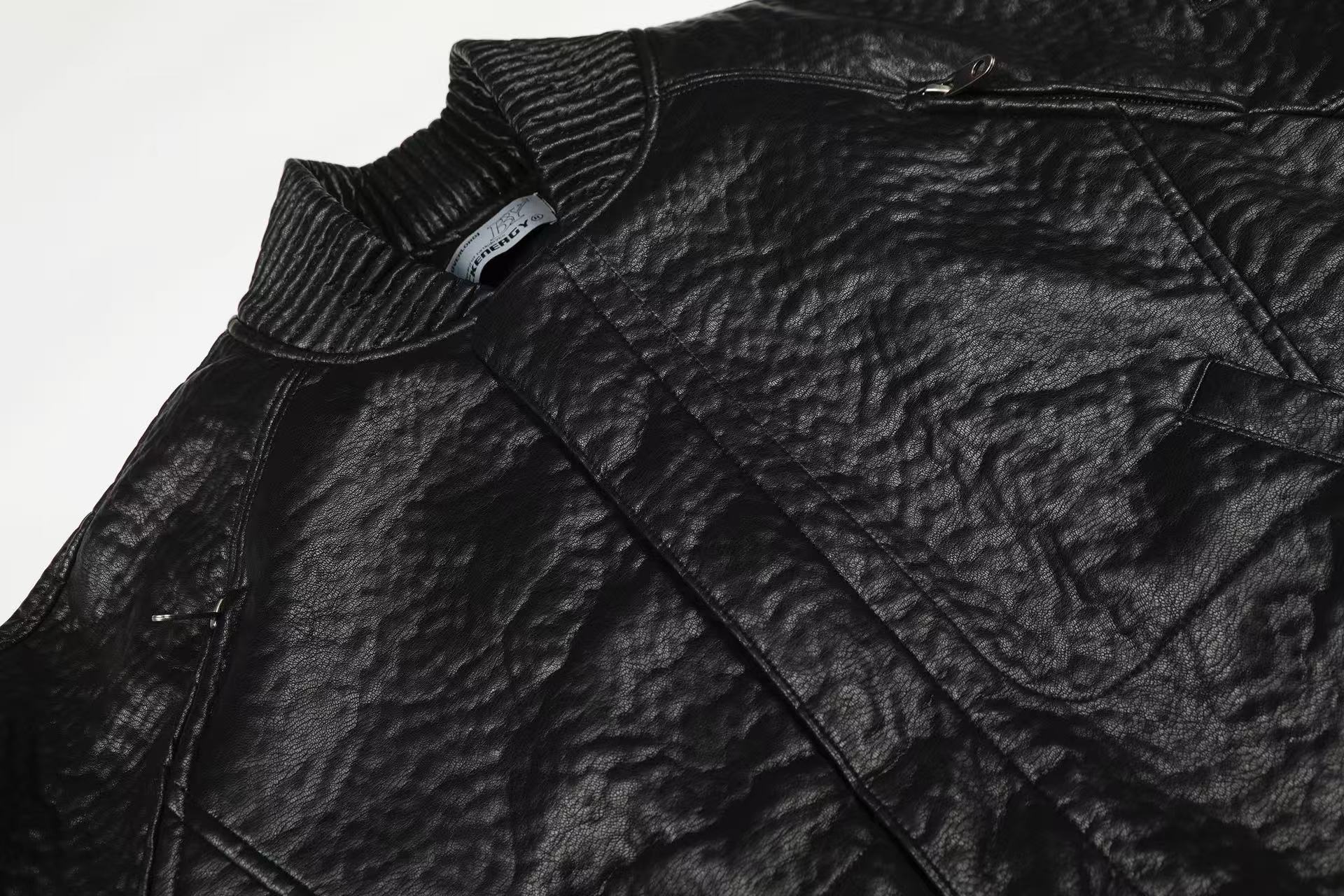 Street-Style PU Leather Jacket
