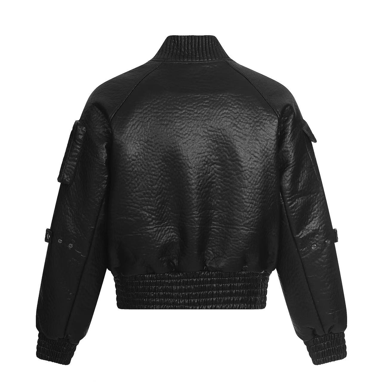 Street-Style PU Leather Jacket