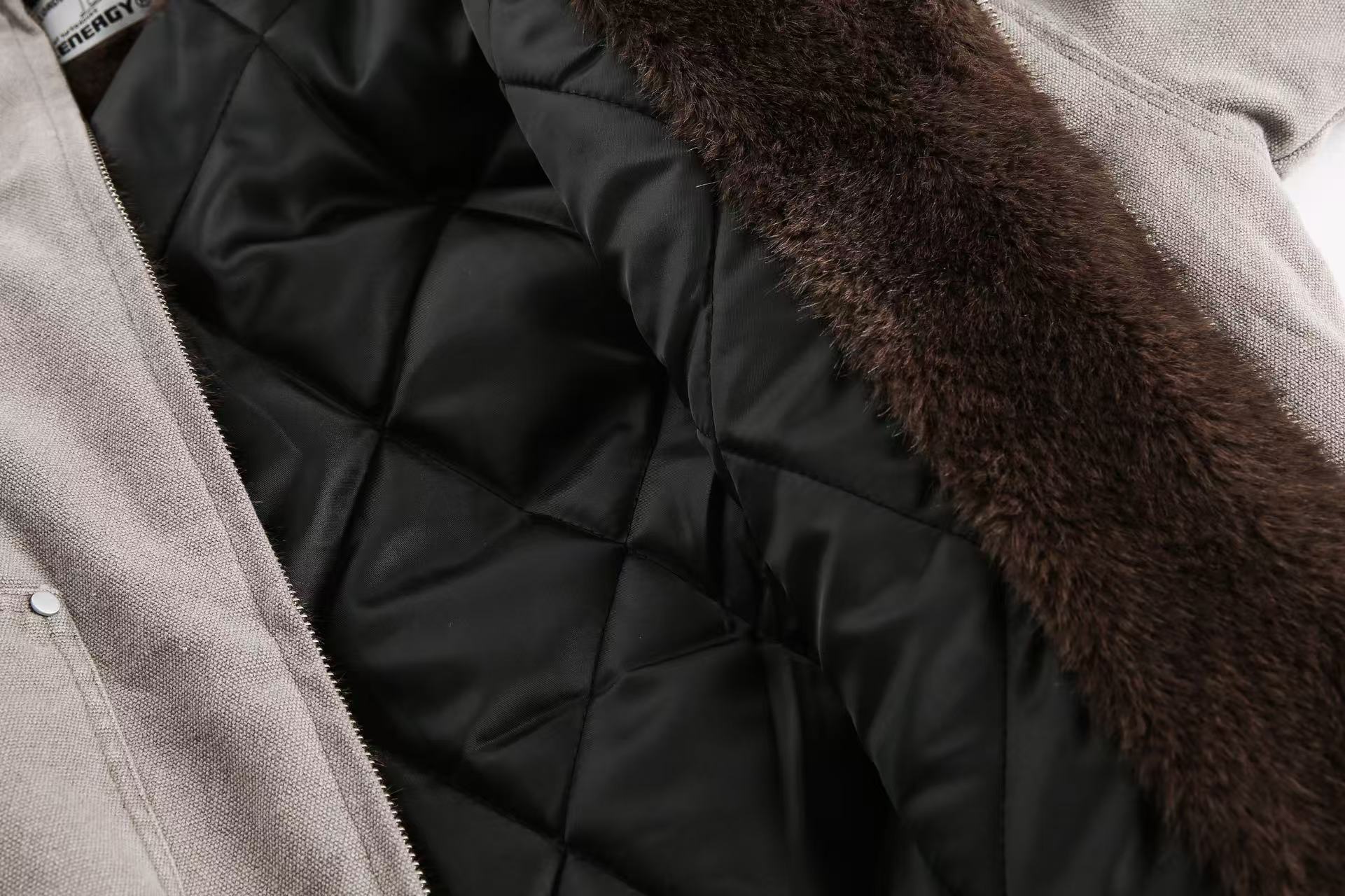 Clean-Fit Faux-Fur Hooded Jacket