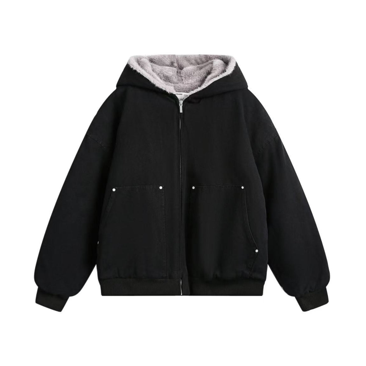 Clean-Fit Faux-Fur Hooded Jacket