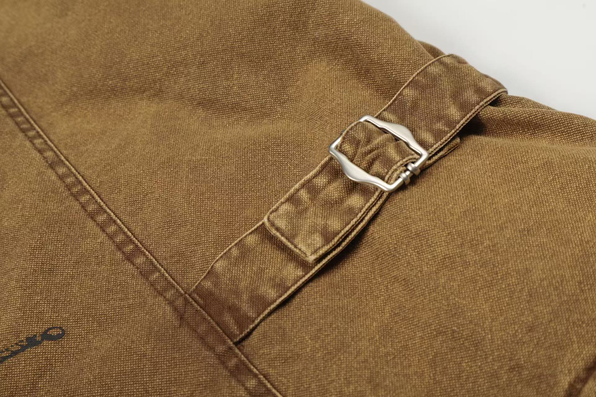 Knight-Print Color-Block Lapel Padded Jacket