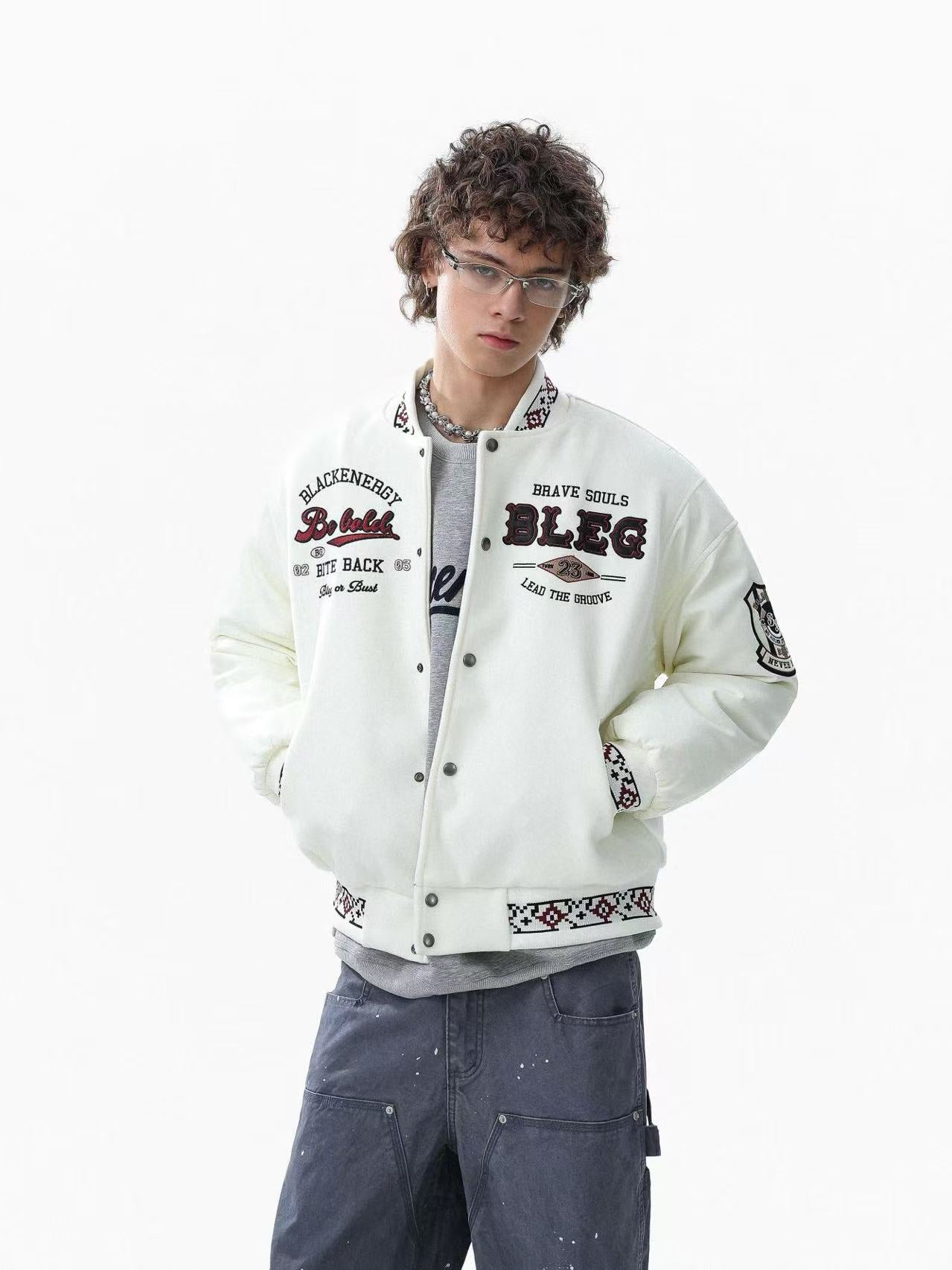 Vintage embroidered baseball jacket