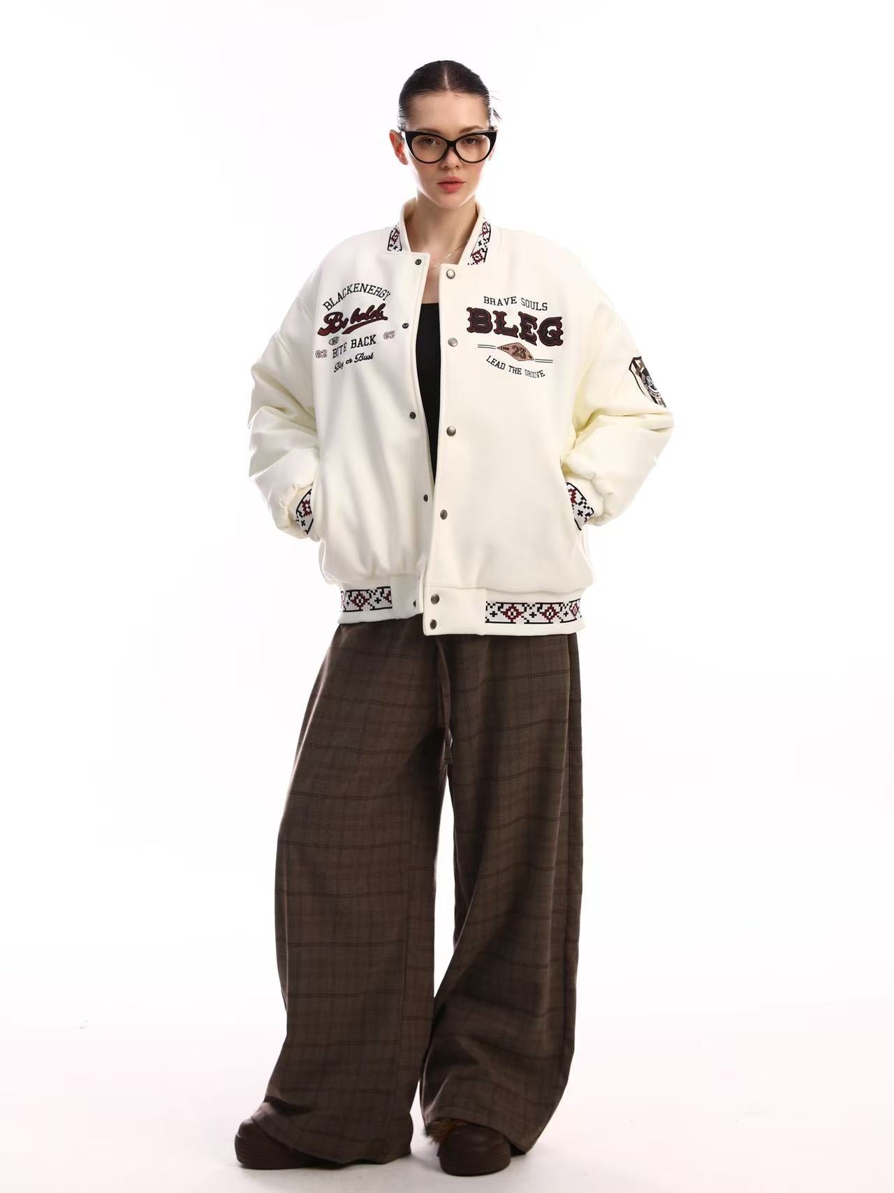 Vintage embroidered baseball jacket