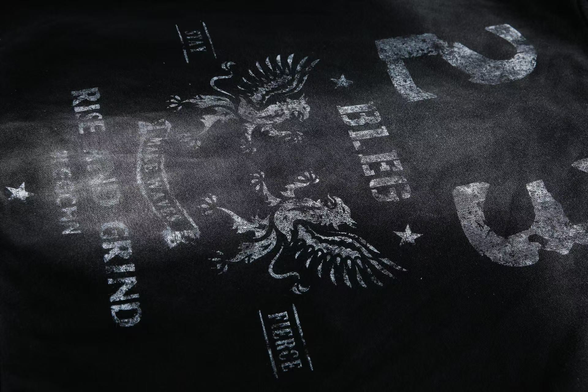 Wasteland Style Dirty Washed Zip-Up Hoodie