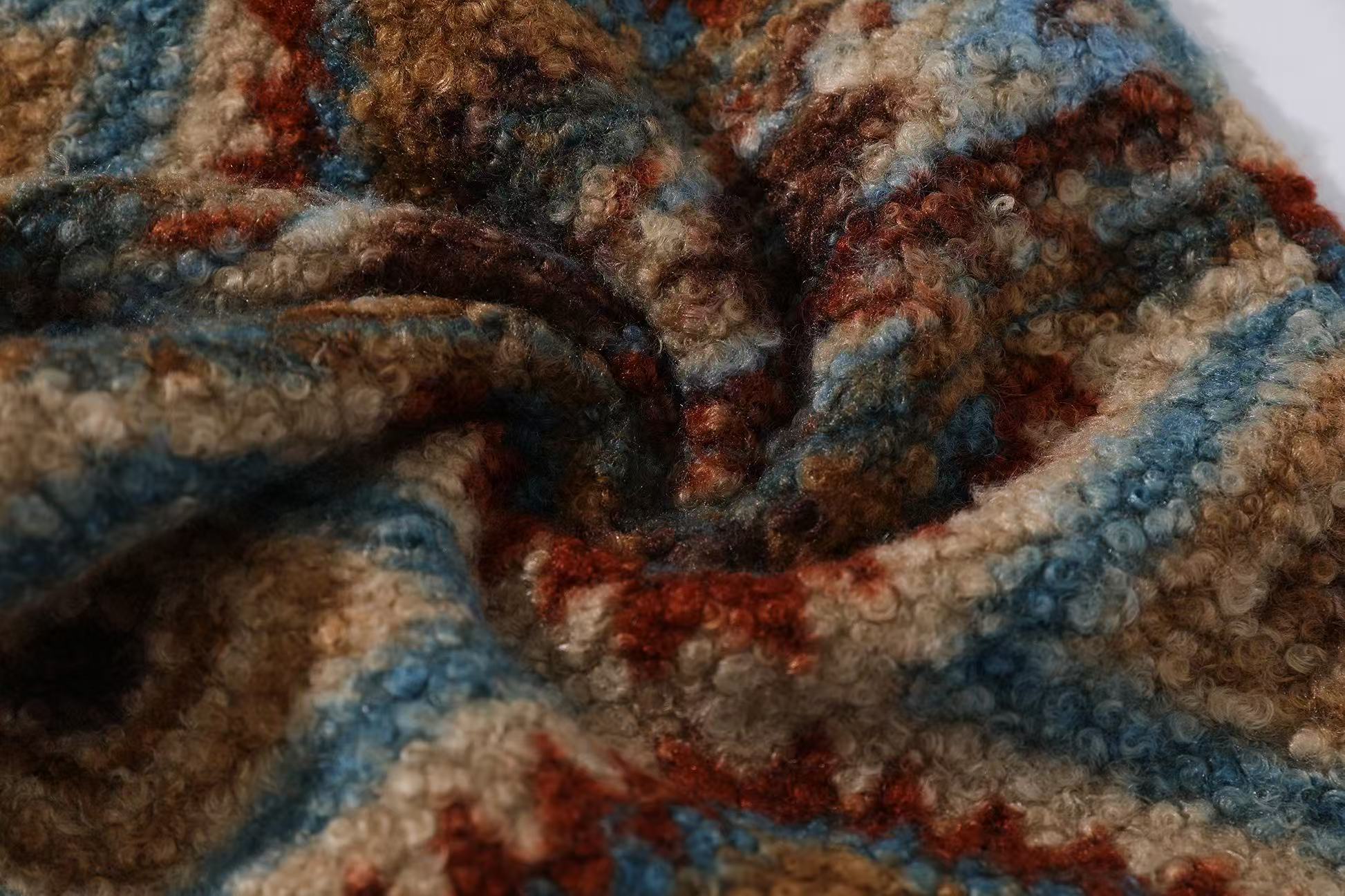 Ethnic-style Fleece-Lined Wide-Leg Pants