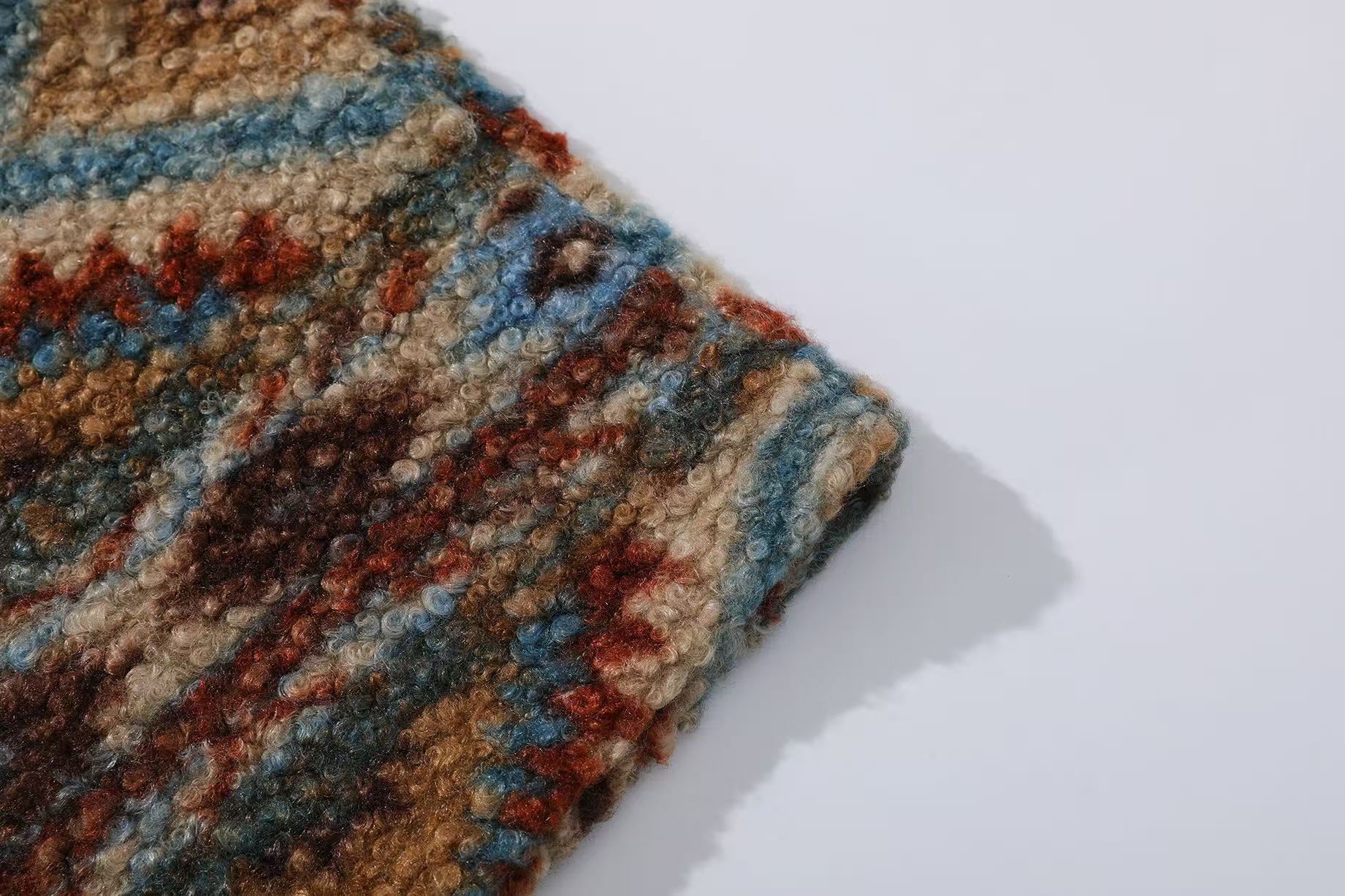 Ethnic-style Fleece-Lined Wide-Leg Pants